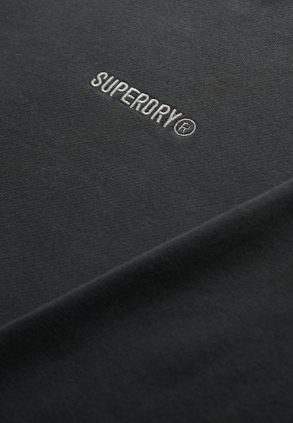 Micro Logo Crew in Washed Black