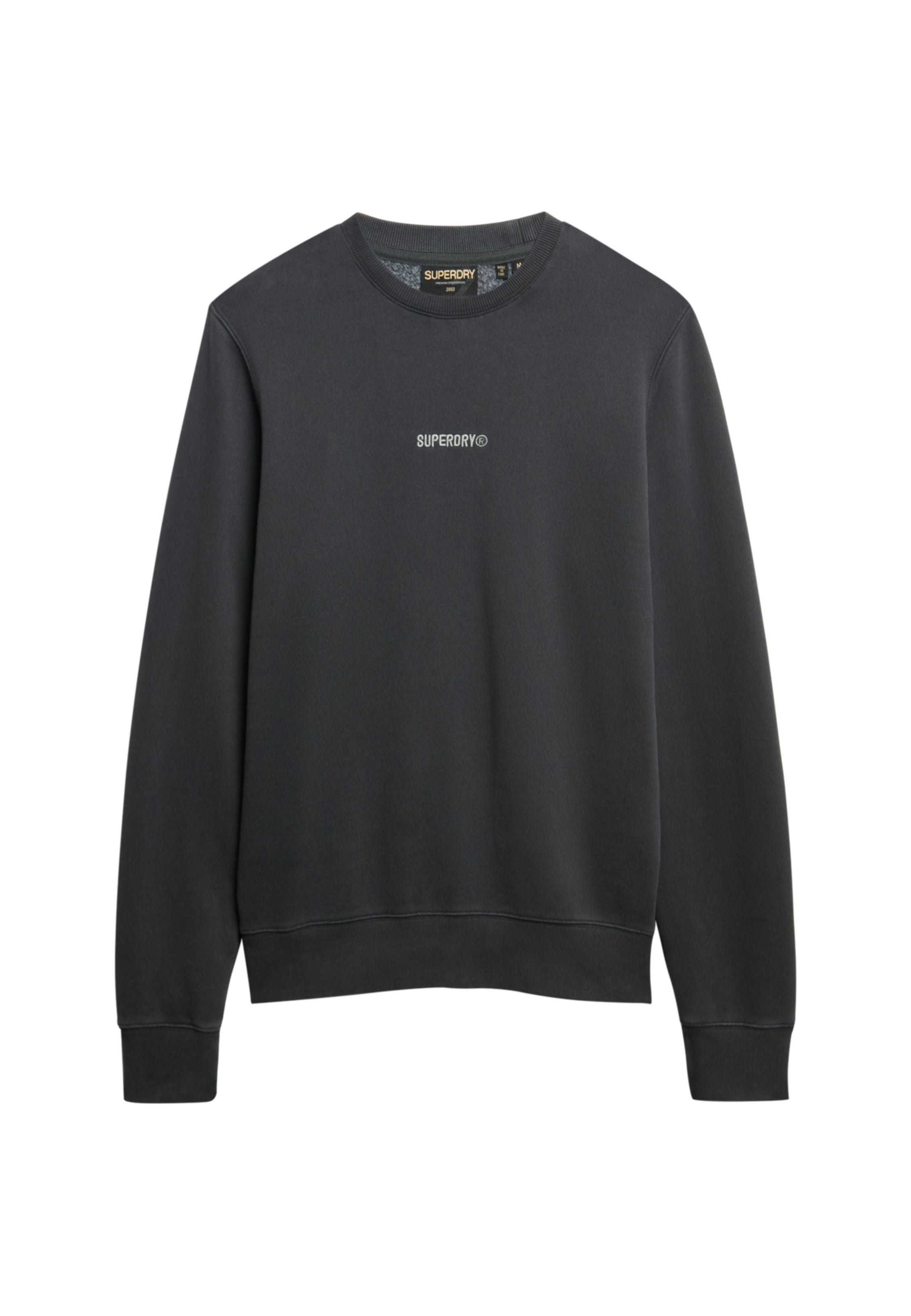 Micro Logo Crew in Washed Black