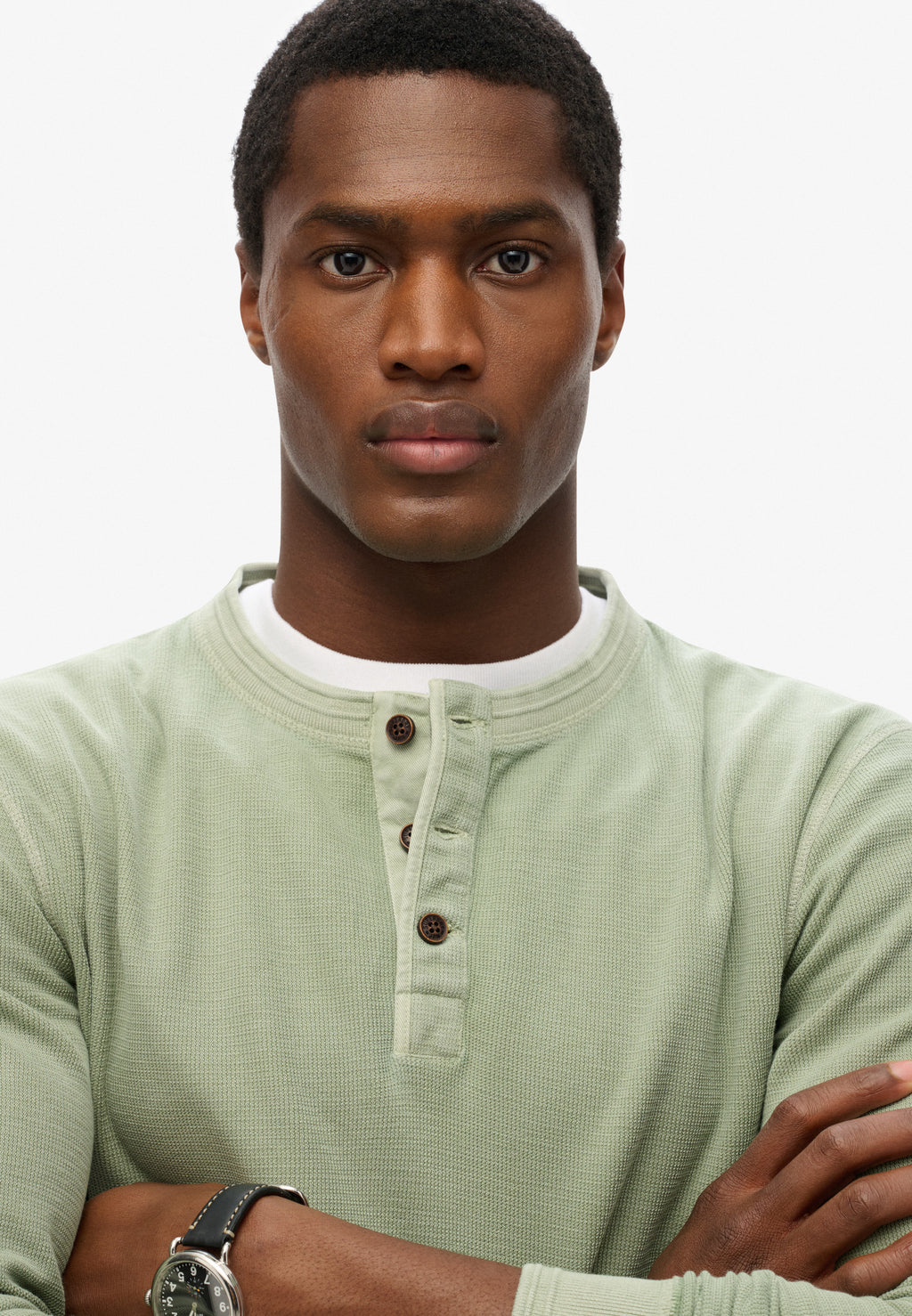 Lw Textured Grandad Top