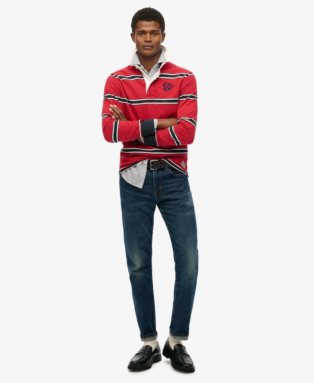 Vintage Athletic Stripe Rugby Top