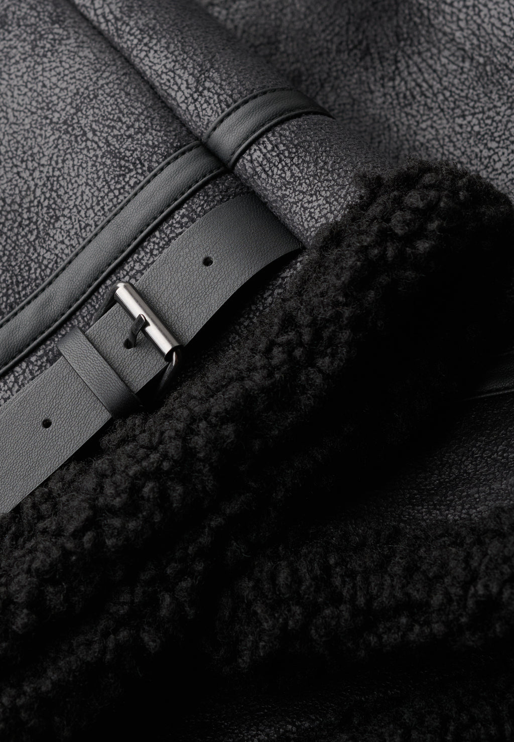 Faux Shearling Aviator Jacket
