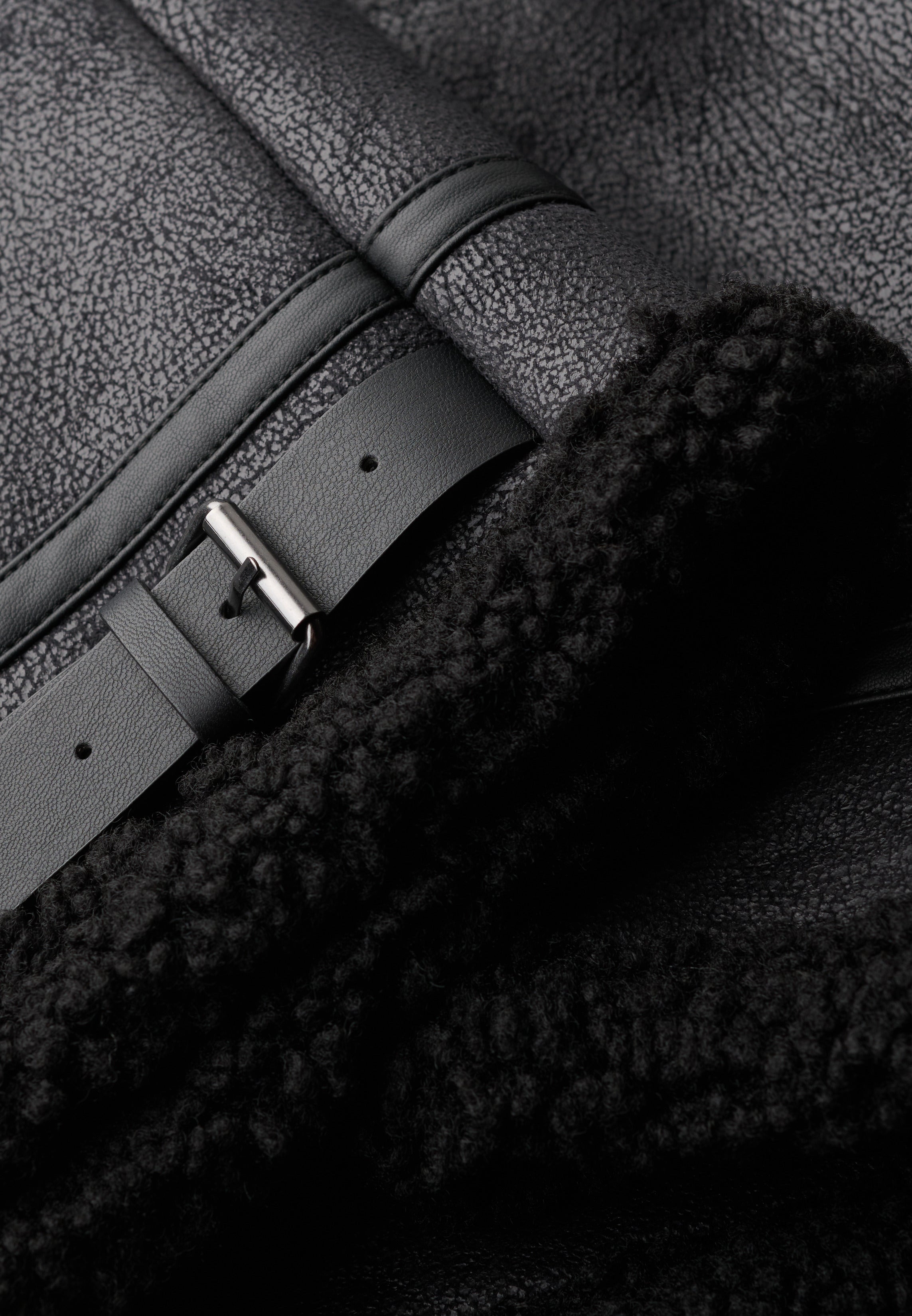 Faux Shearling Aviator Jacket