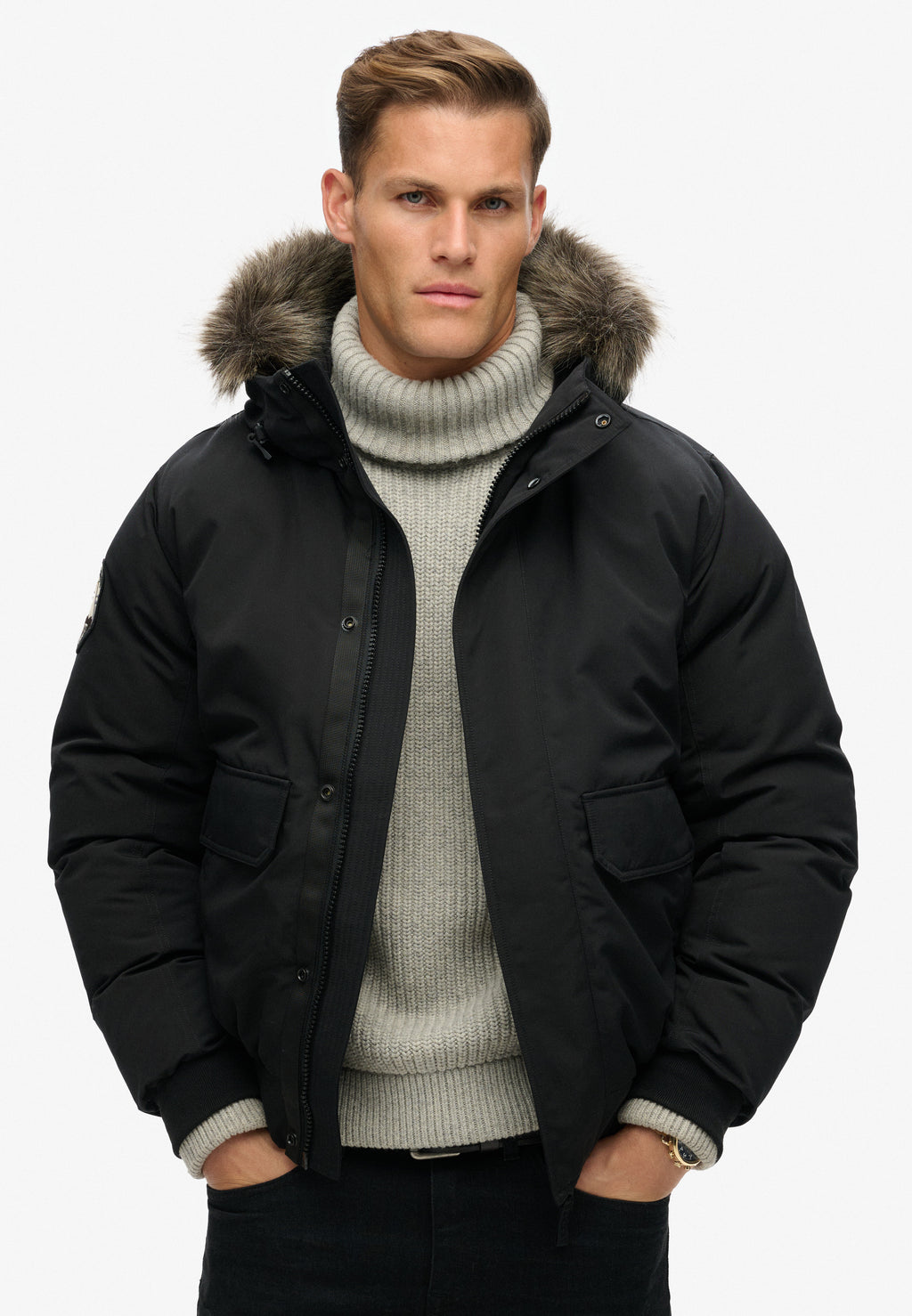 Everest Faux Fur Bomber Jacket