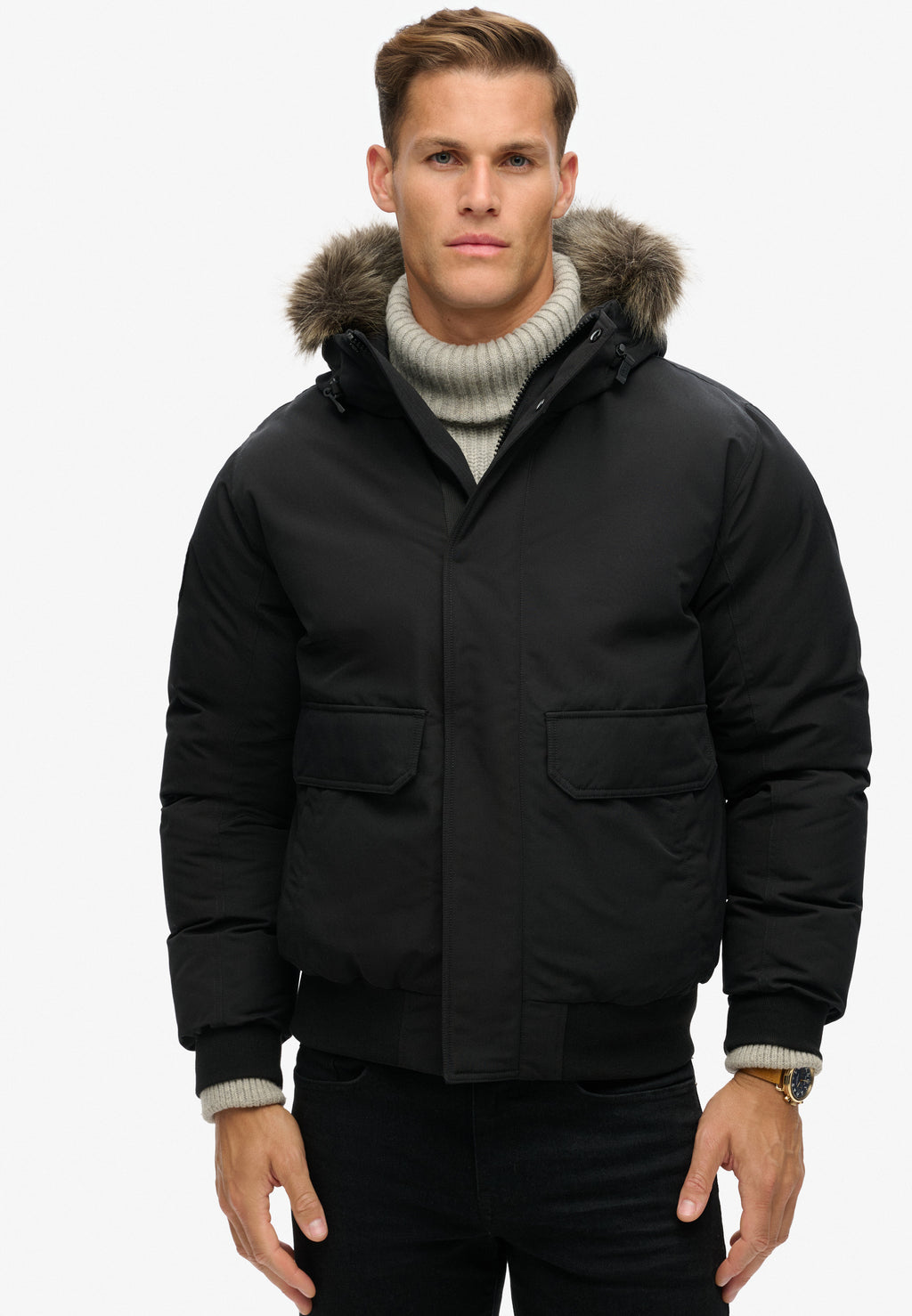 Everest Faux Fur Bomber Jacket