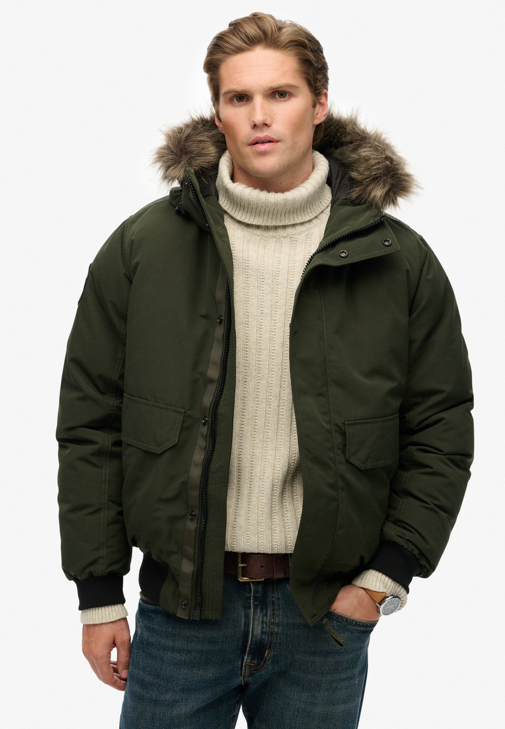 Everest Faux Fur Bomber Jacket