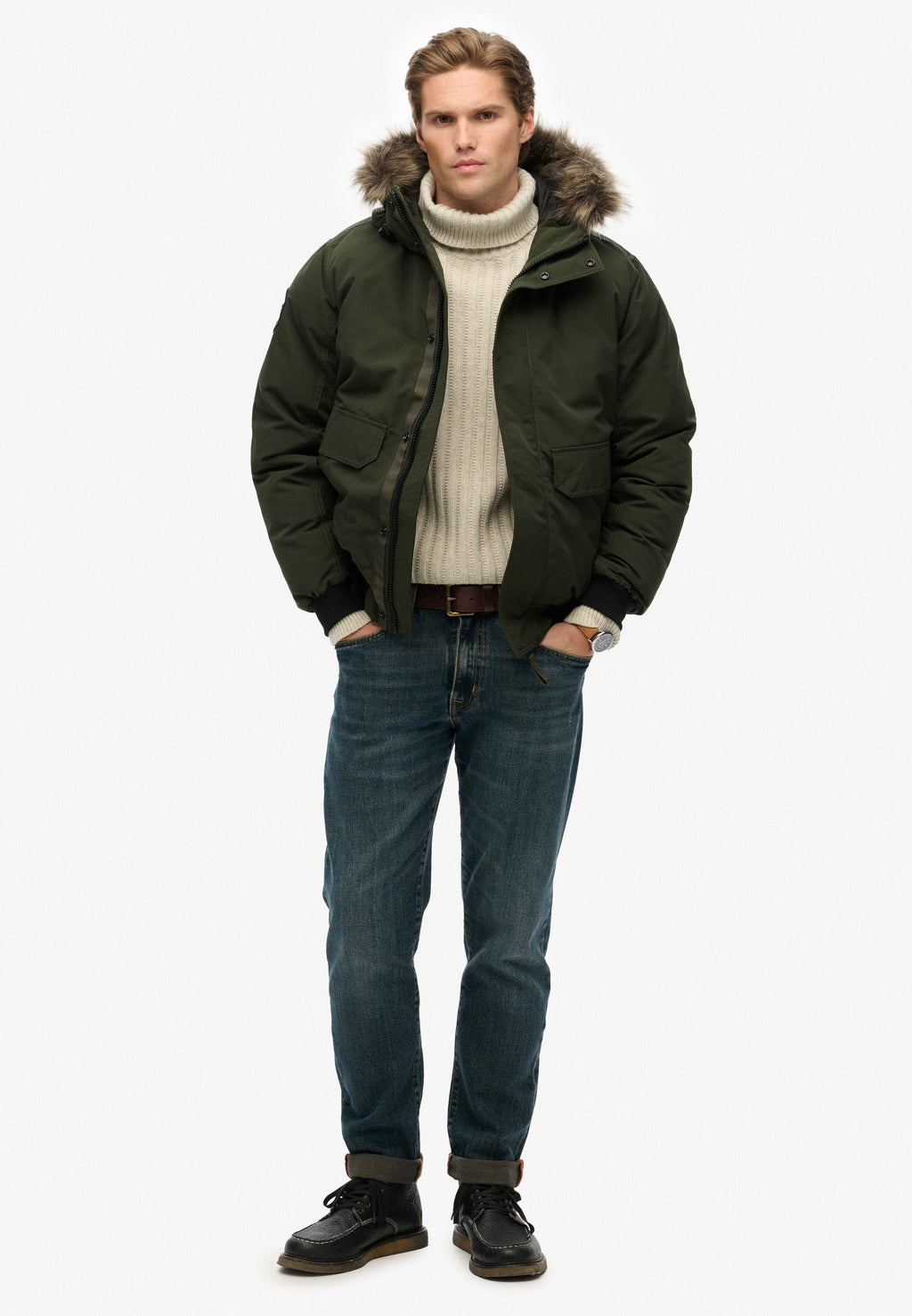 Everest Faux Fur Bomber Jacket