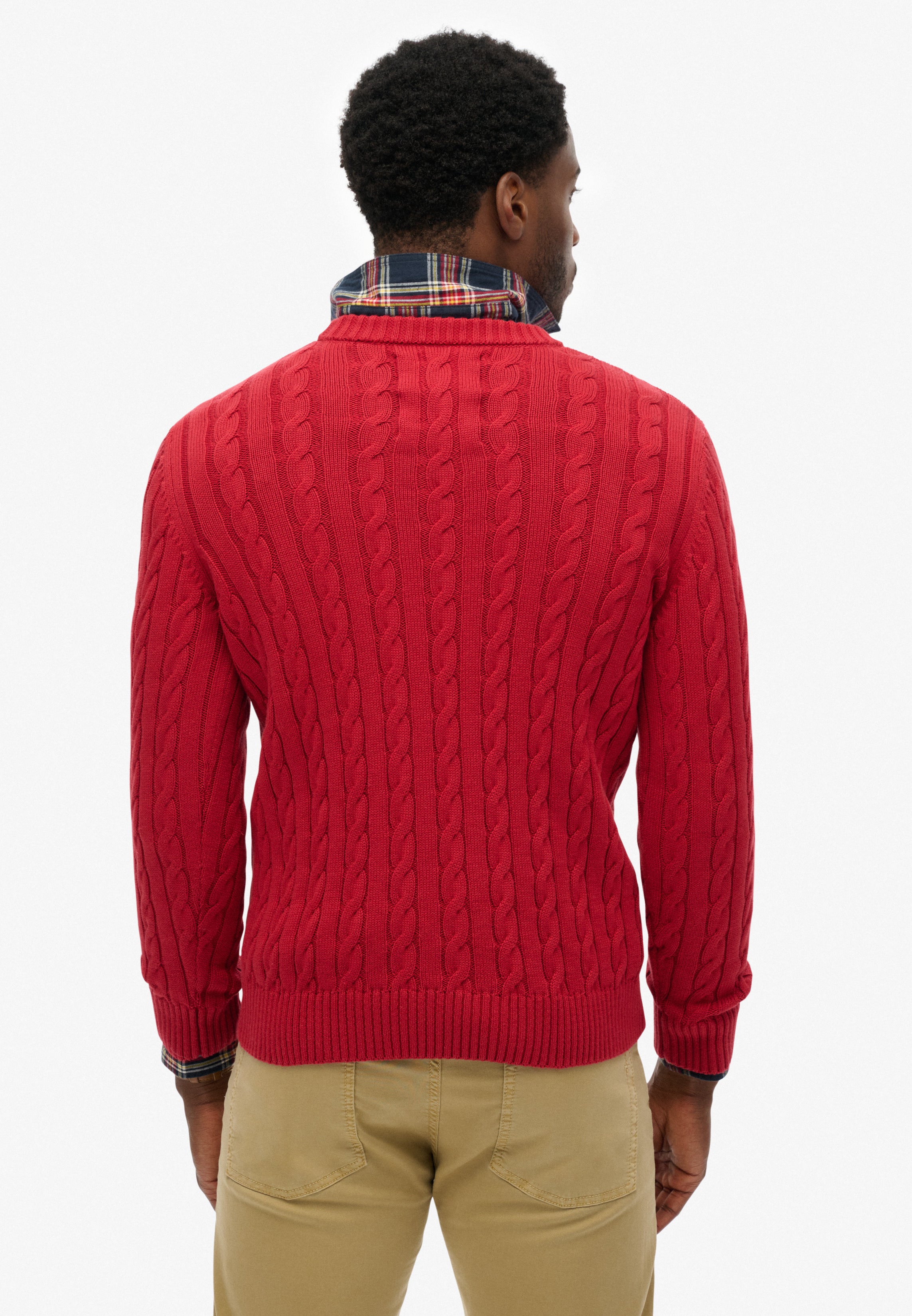 Cotton Cable Knit Crew Jumper
