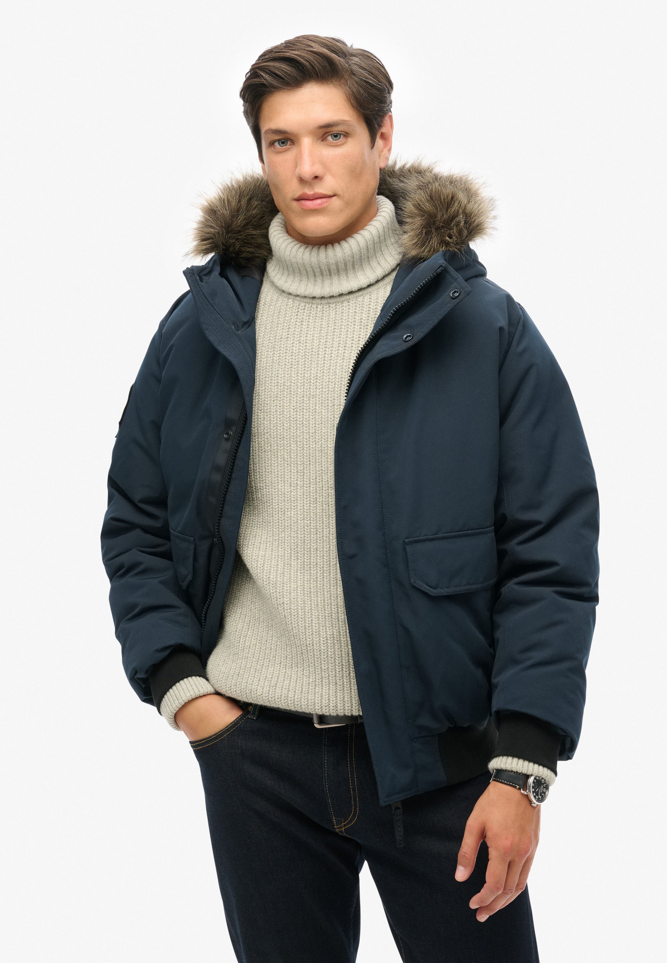 Everest Faux Fur Bomber Jacket