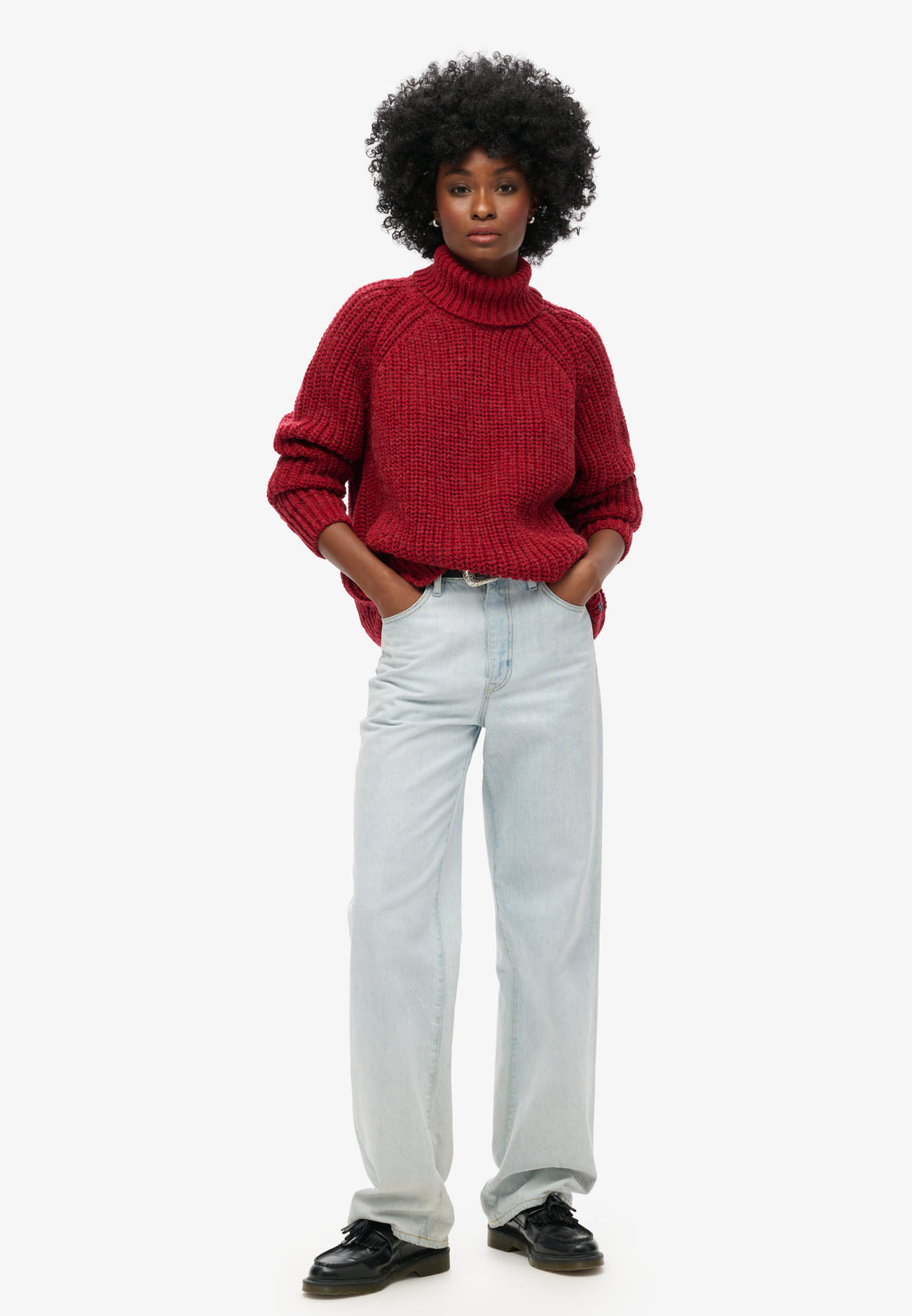 Slouchy Stitch Roll Neck Knit