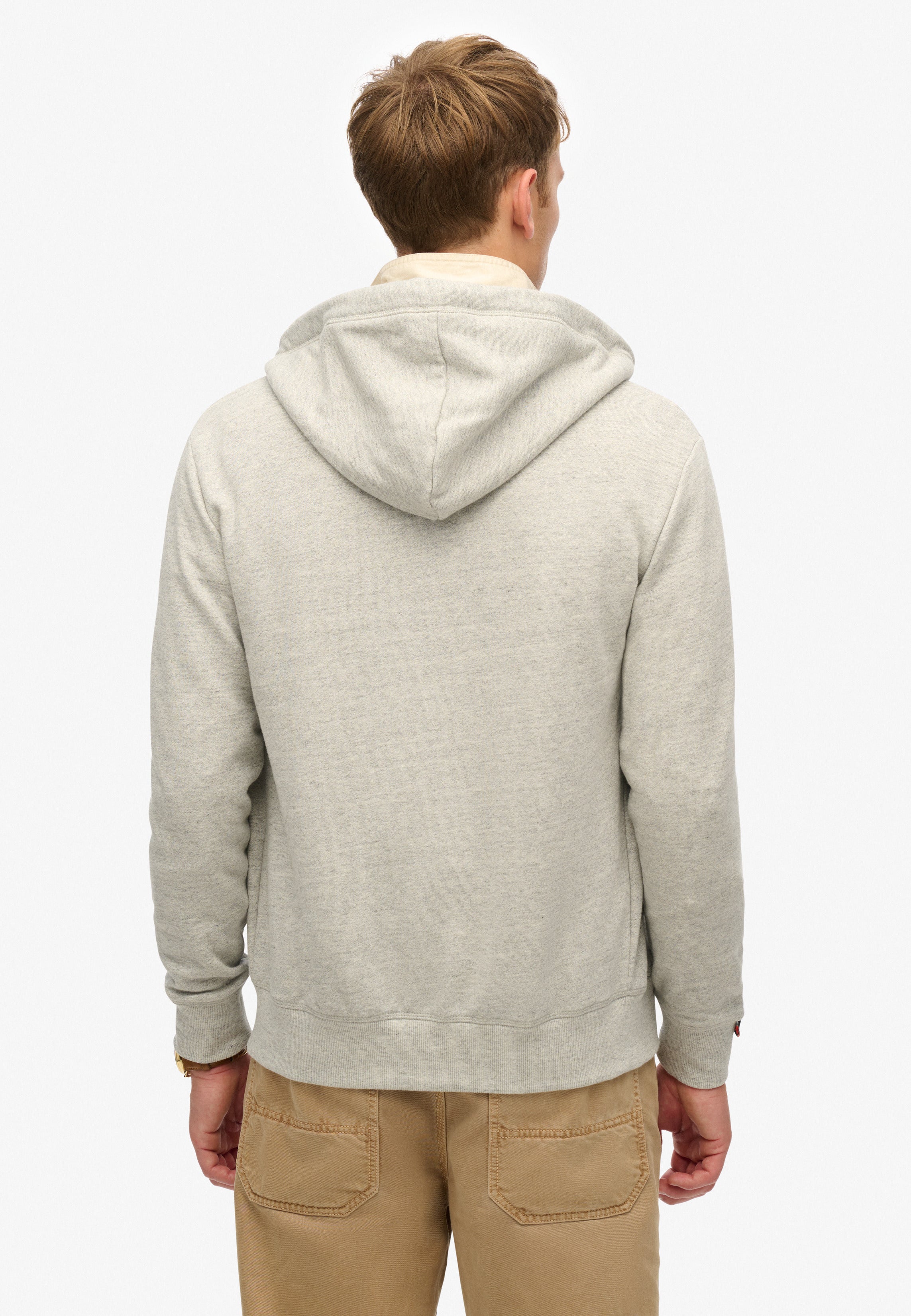 Essential Logo Half Brushed Zip Hoodie
