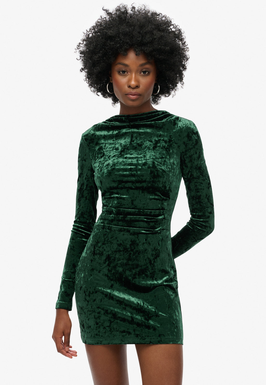 Velvet Long Sleeve Mini Dress