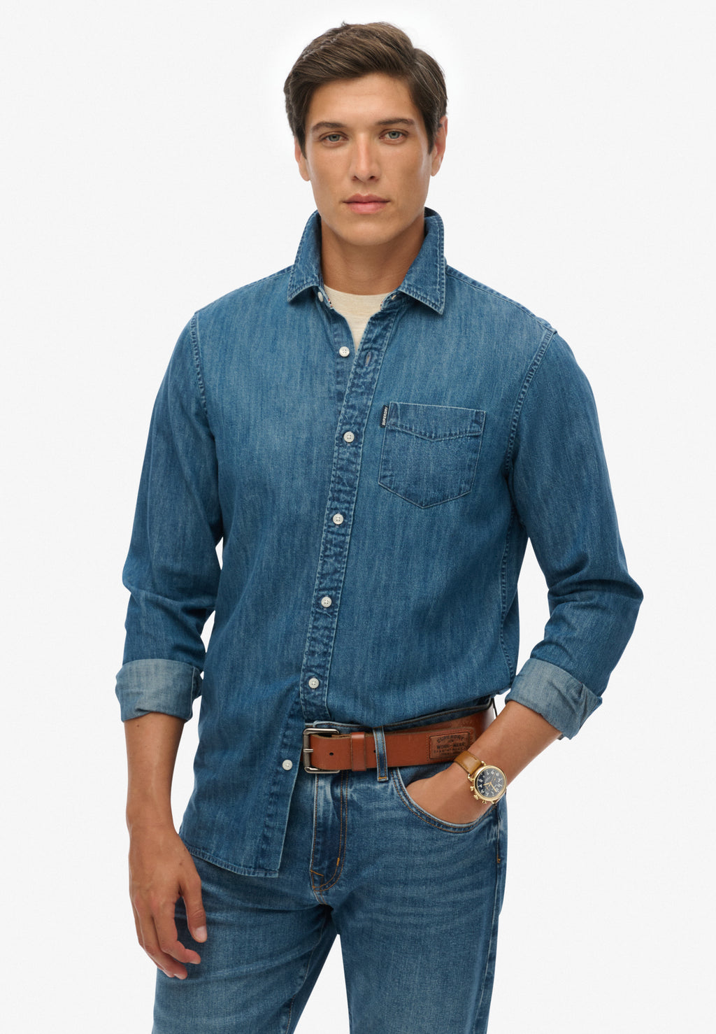 Essential Long Sleeve Denim Shirt