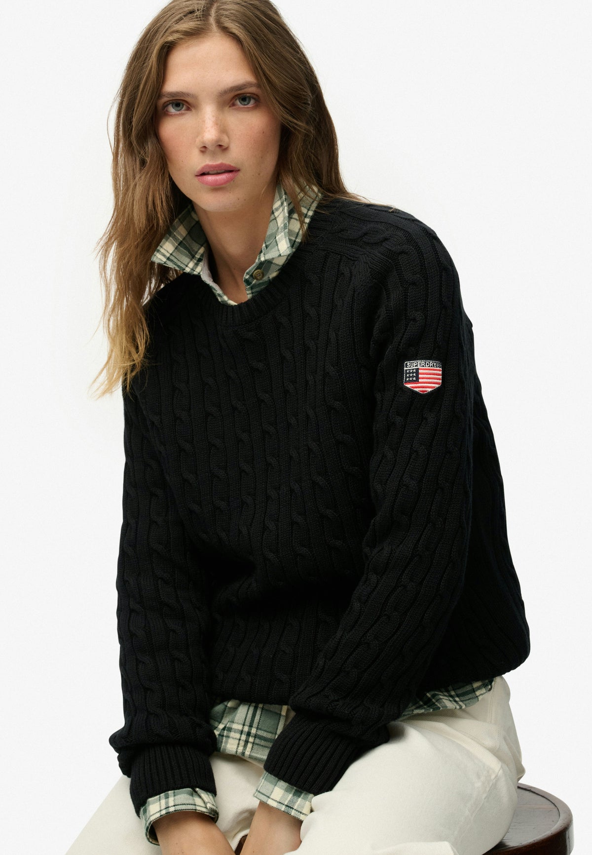 Slouchy Cable Knit Jumper