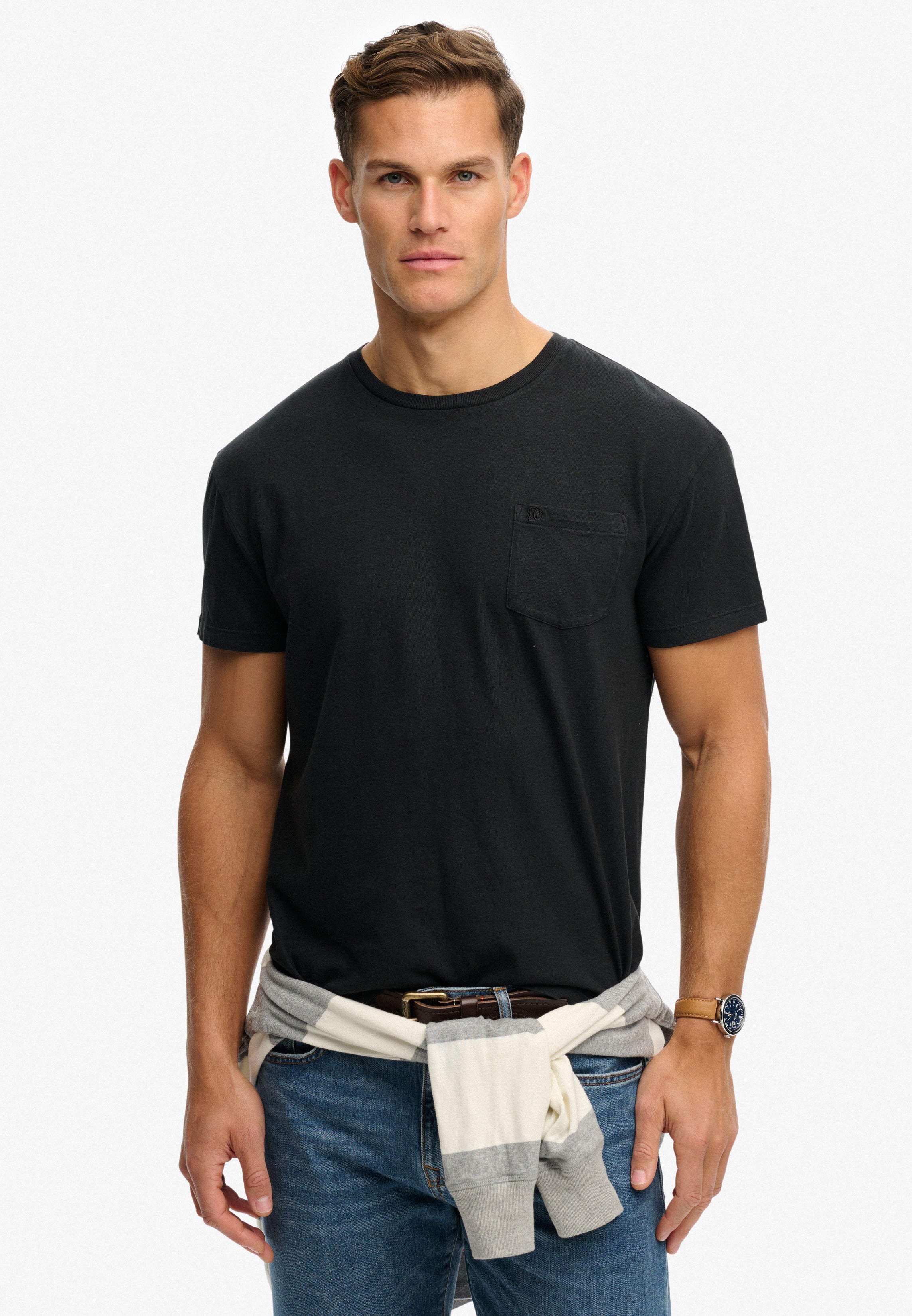 Classic Cotton Linen Pocket T-Shirt
