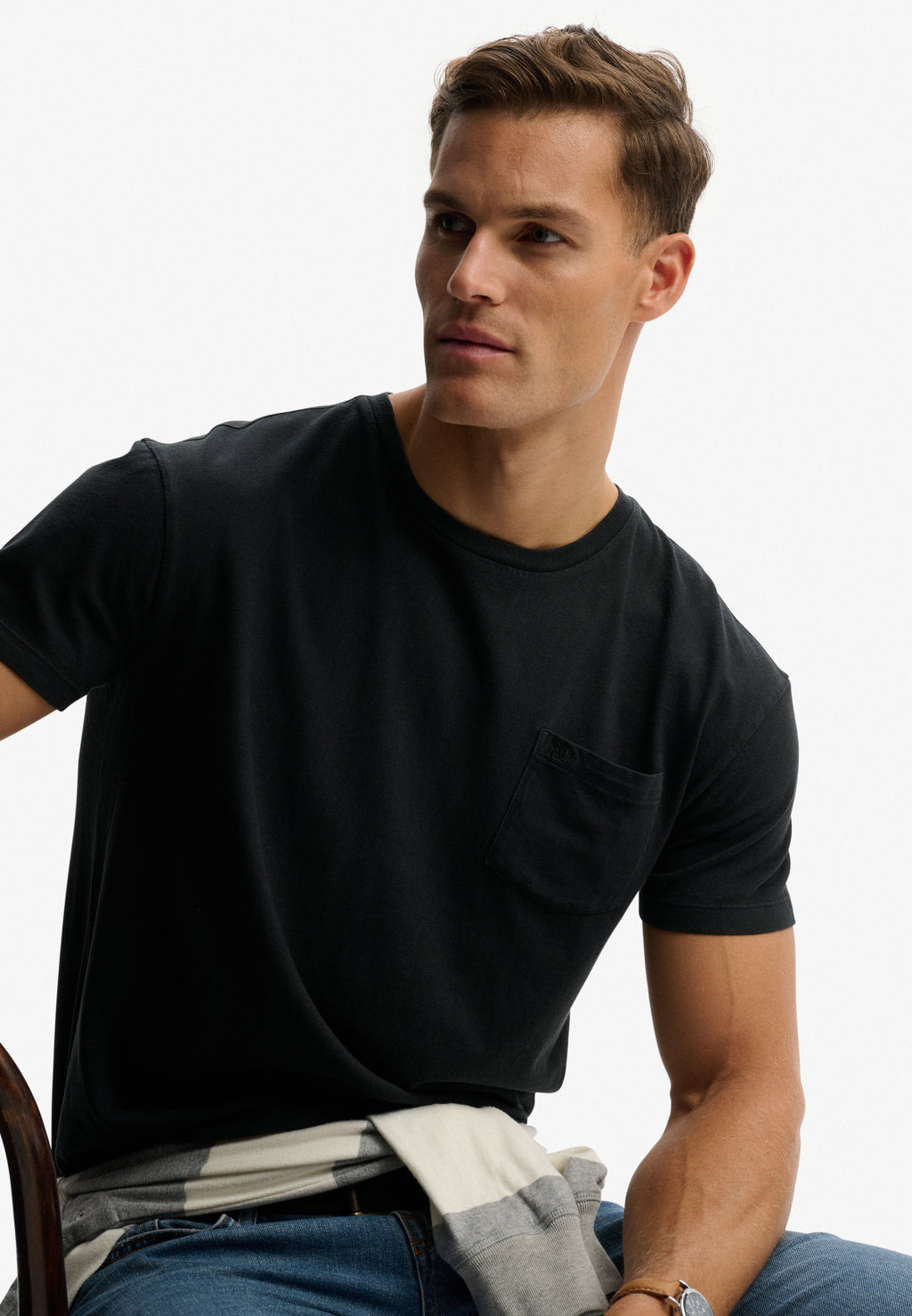 Classic Cotton Linen Pocket T-Shirt