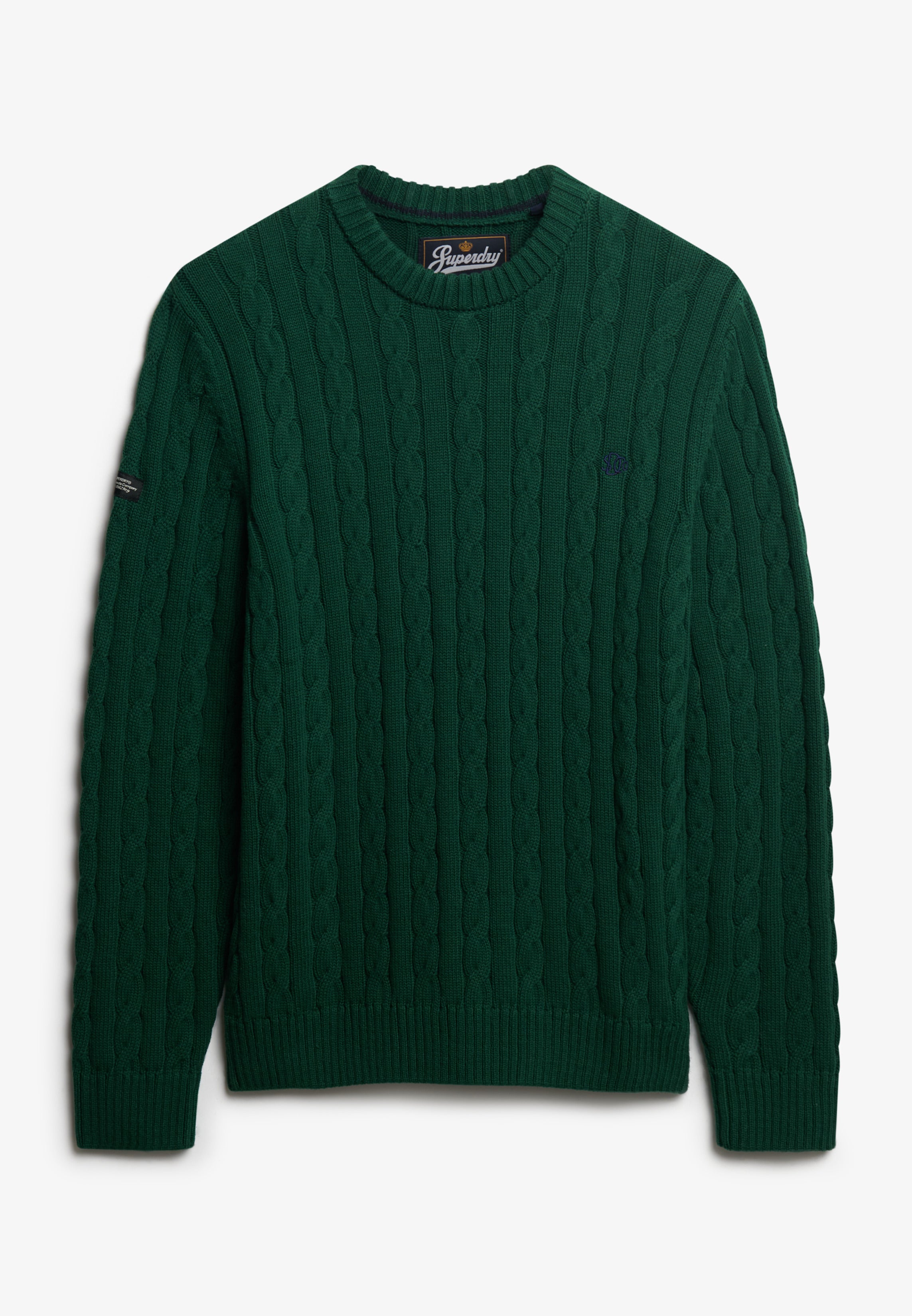Cotton Cable Knit Crew Jumper