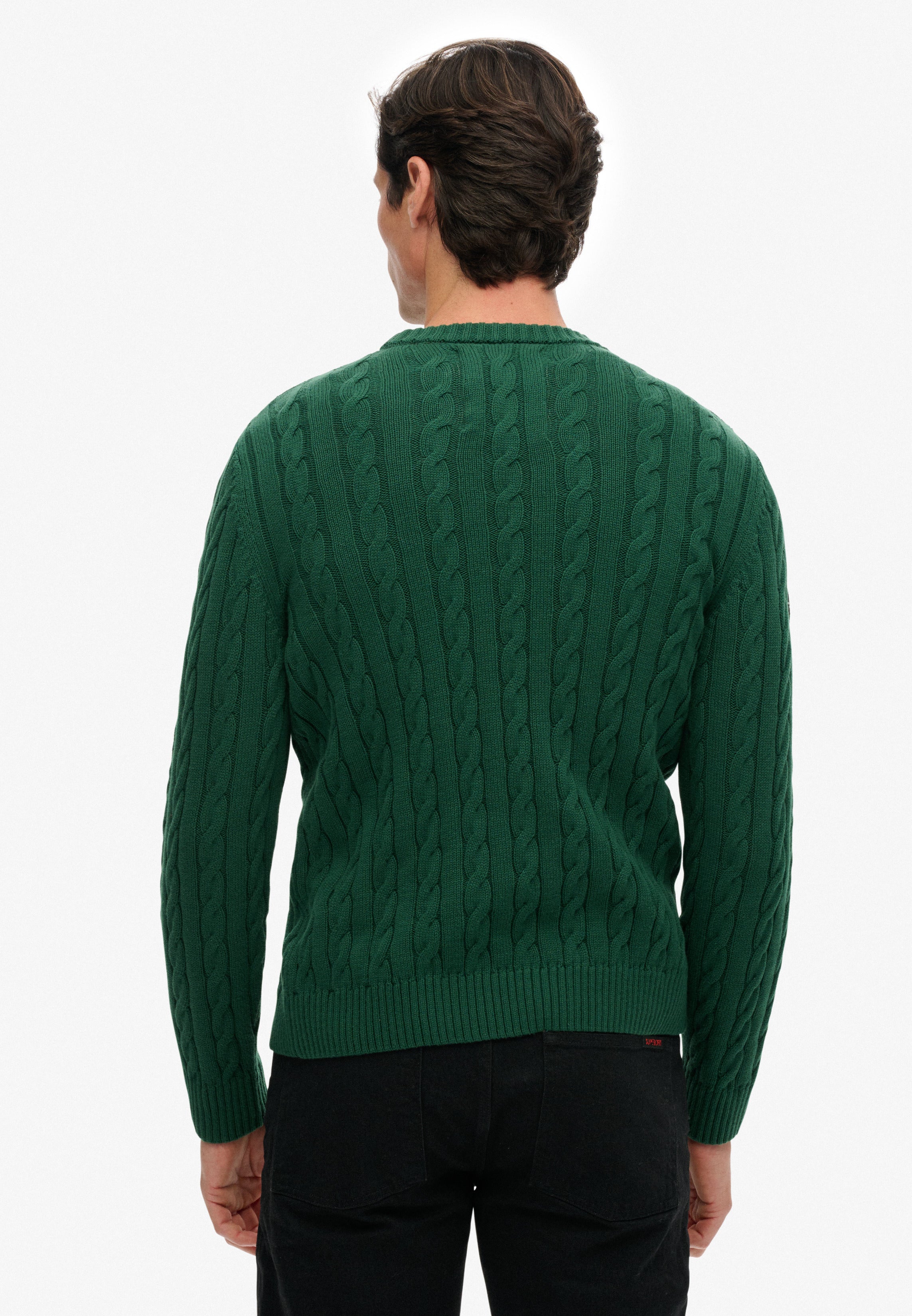 Cotton Cable Knit Crew Jumper
