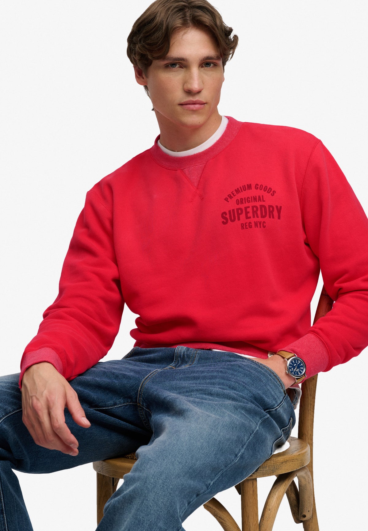 Block Text Crew Neck Sweatshirt