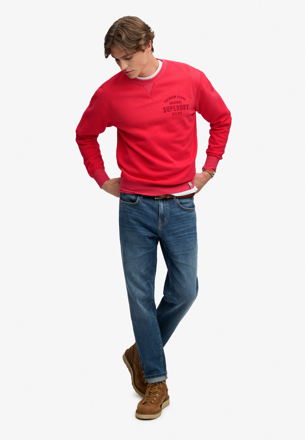 Block Text Crew Neck Sweatshirt