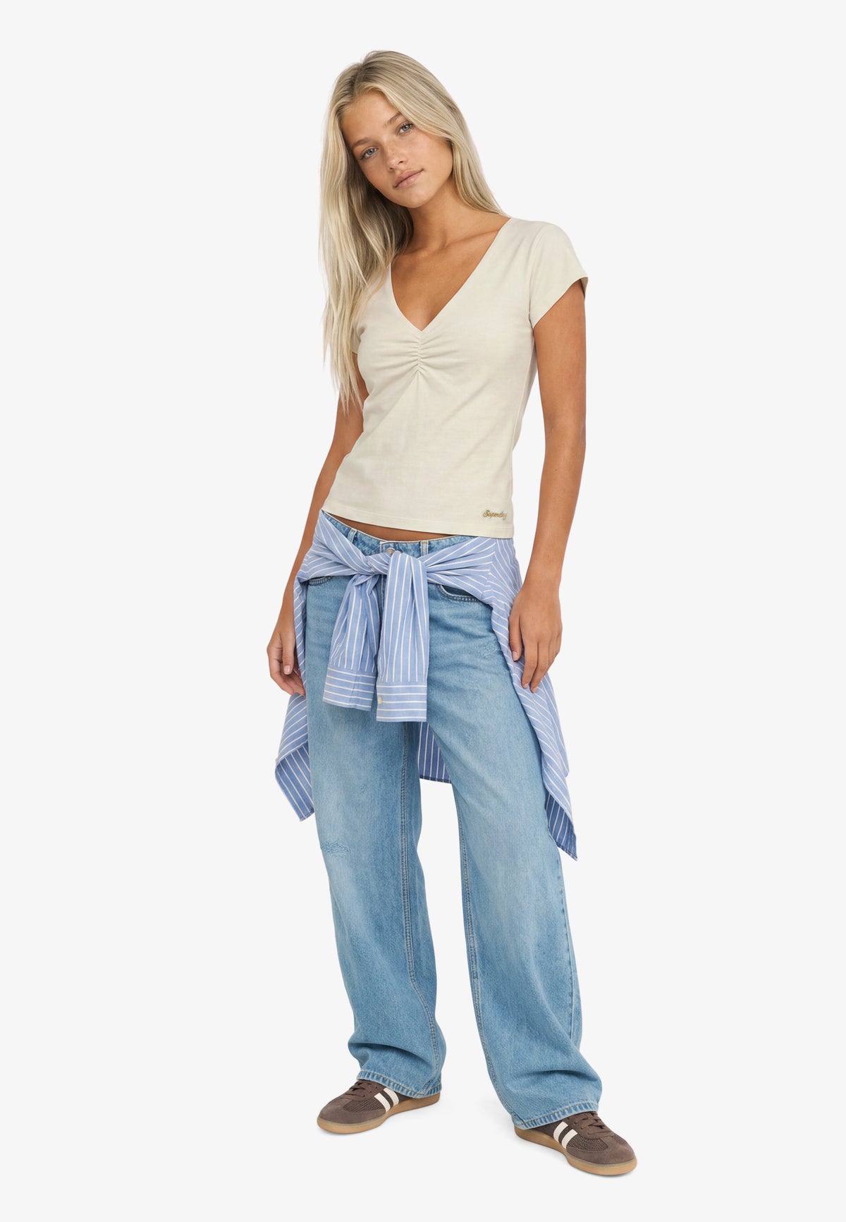 Athletic Essentials Gathered Short Sleeve Top