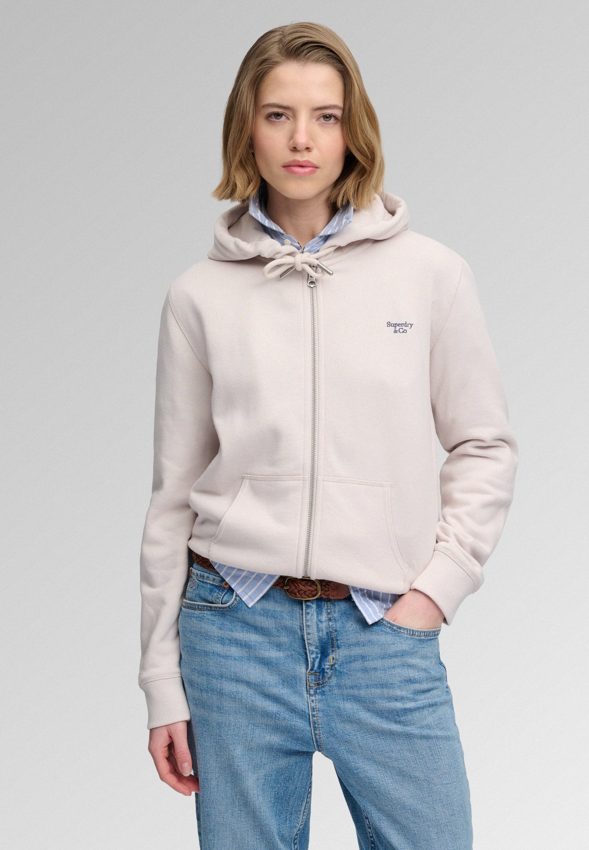 Signature Embroidered Zip Hoodie