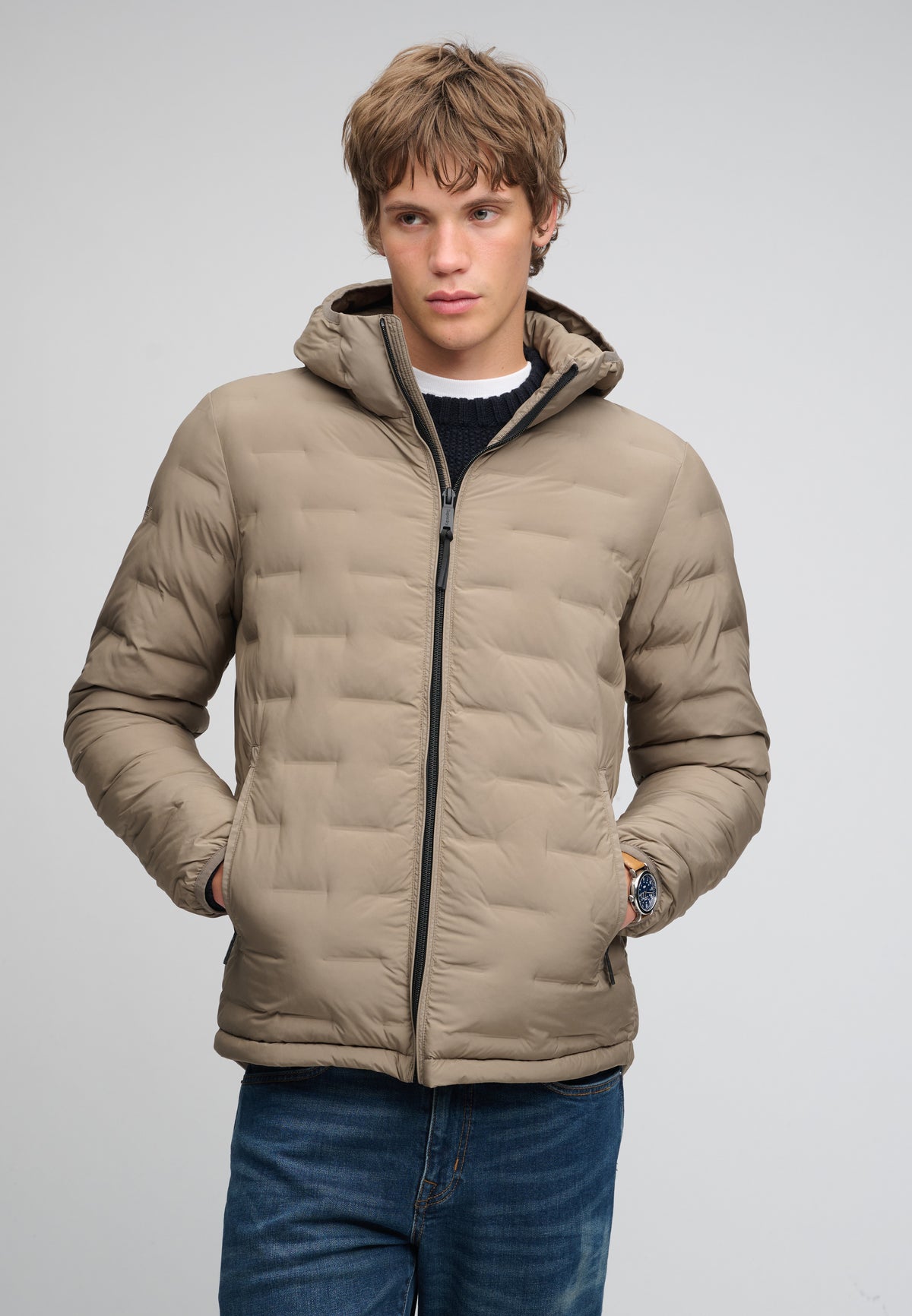 Hooded Heat Weld Padded Jacket