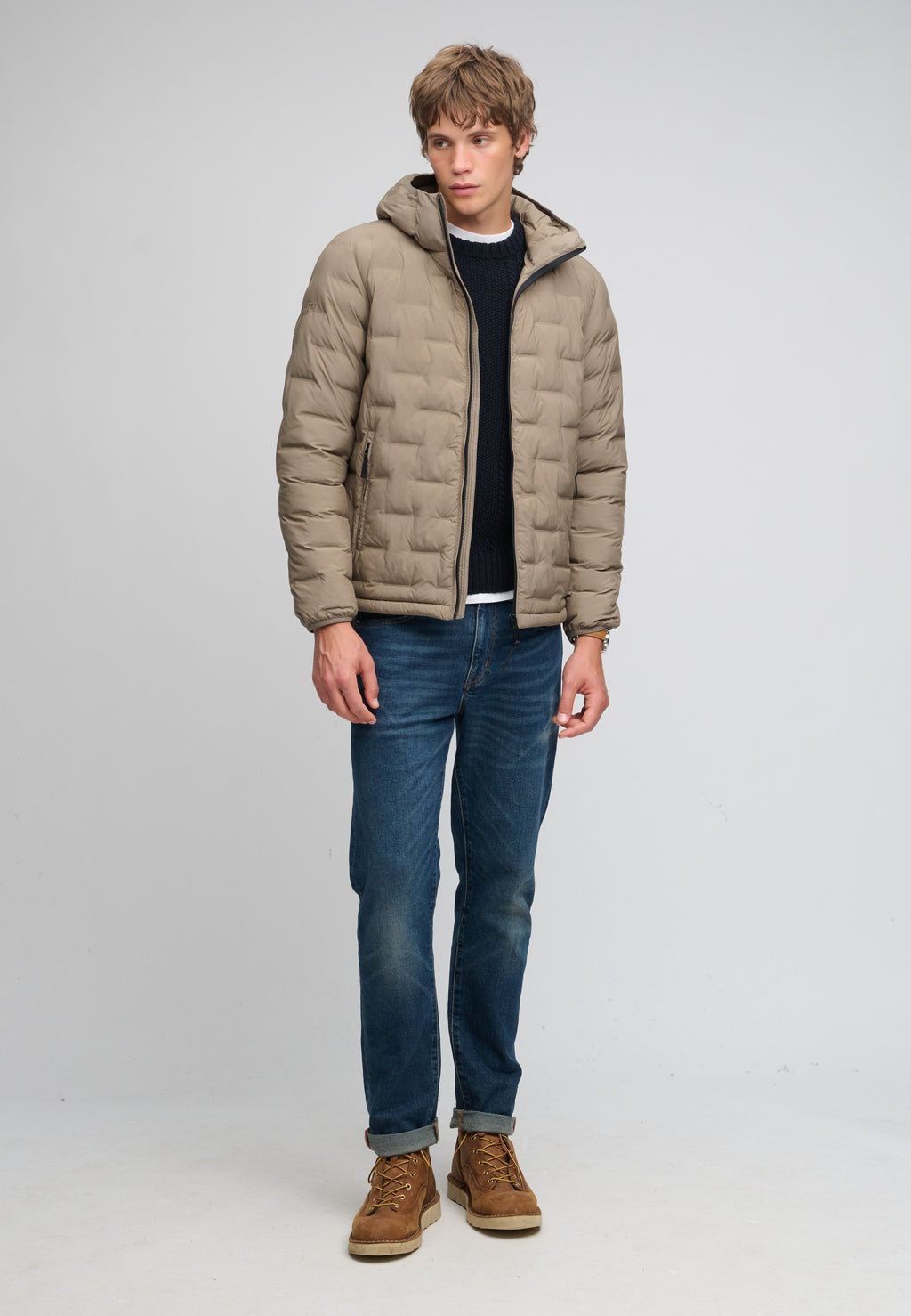 Hooded Heat Weld Padded Jacket