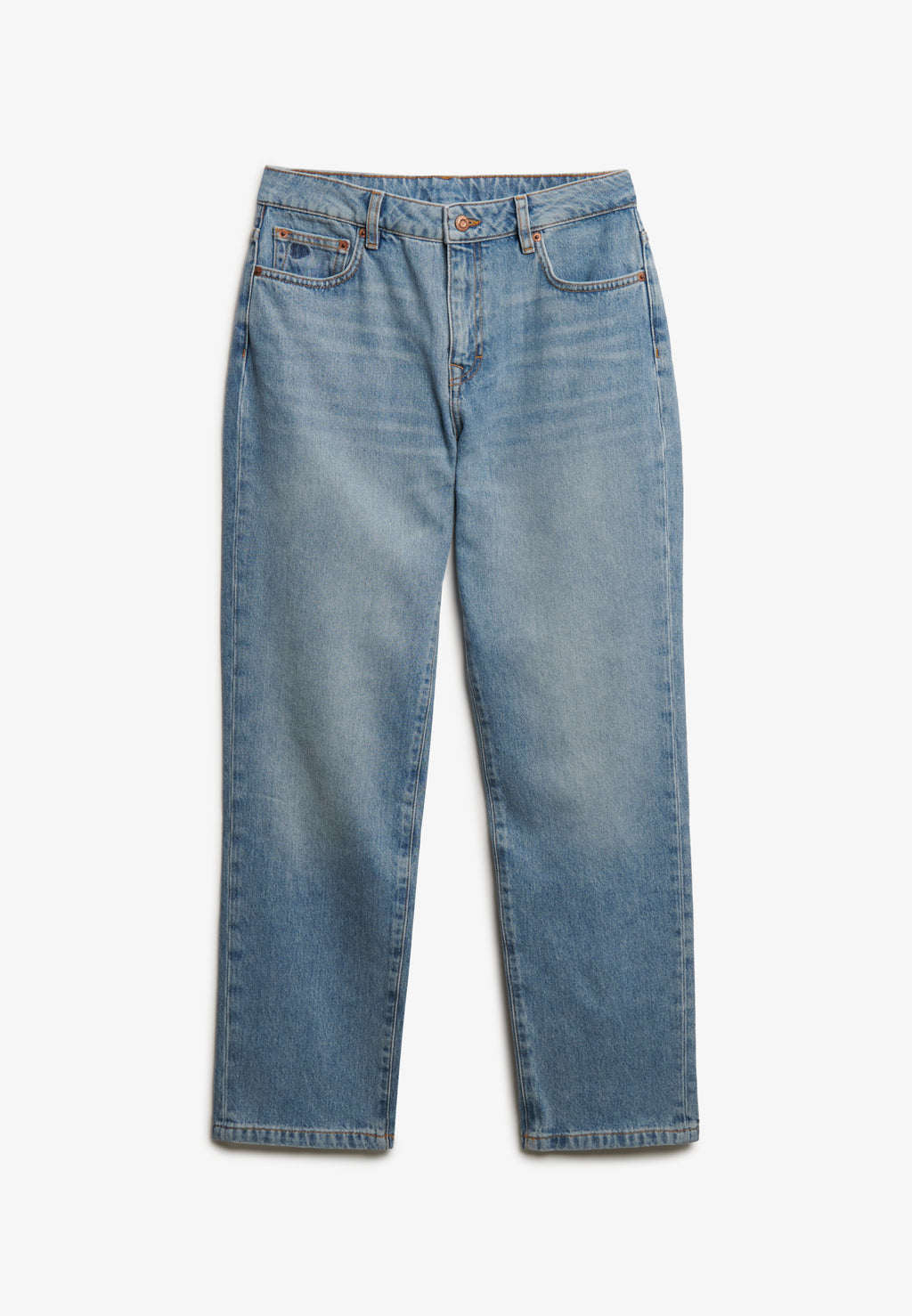 Organic Cotton Mid Rise Straight Jeans