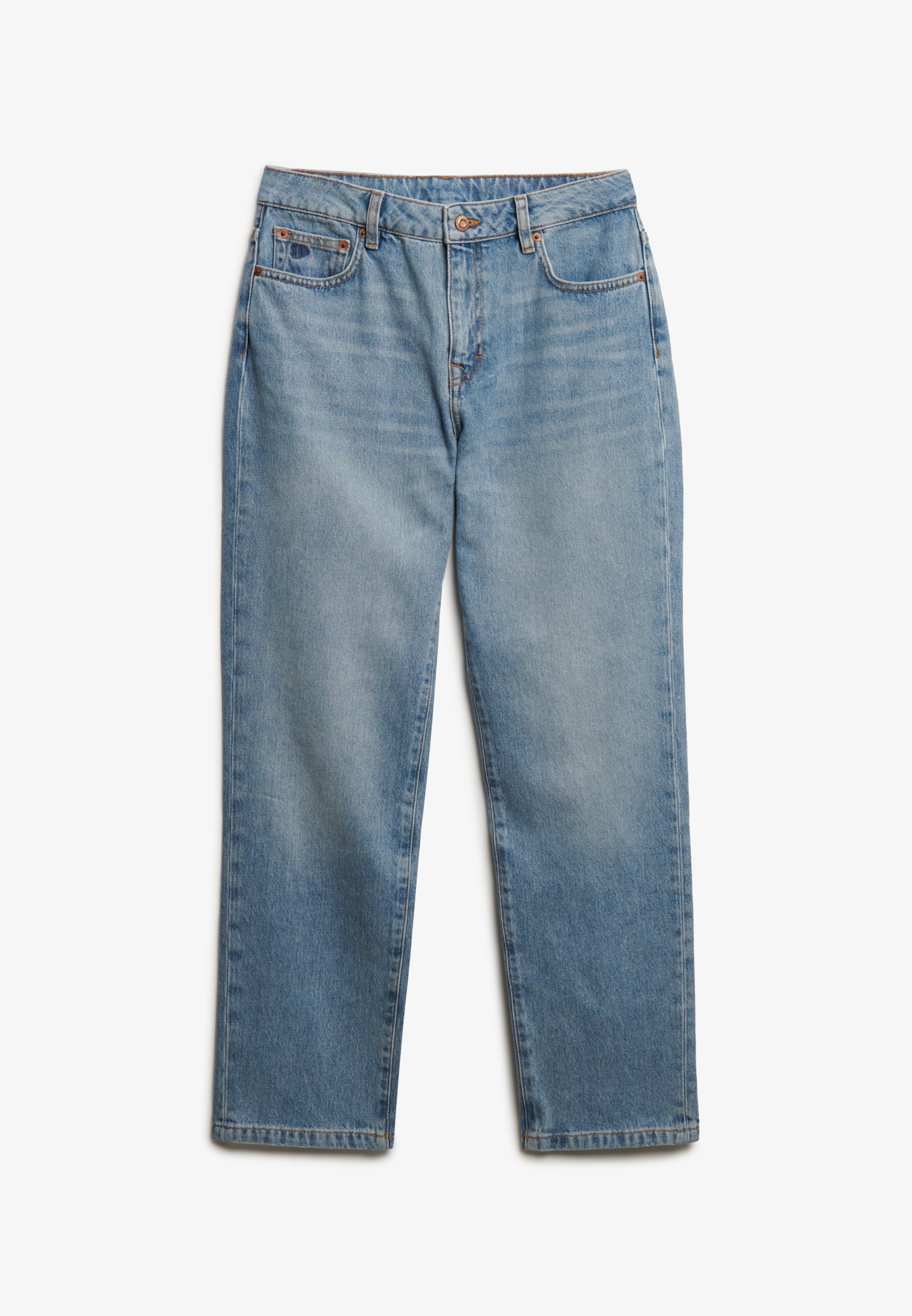 Organic Cotton Mid Rise Straight Jeans