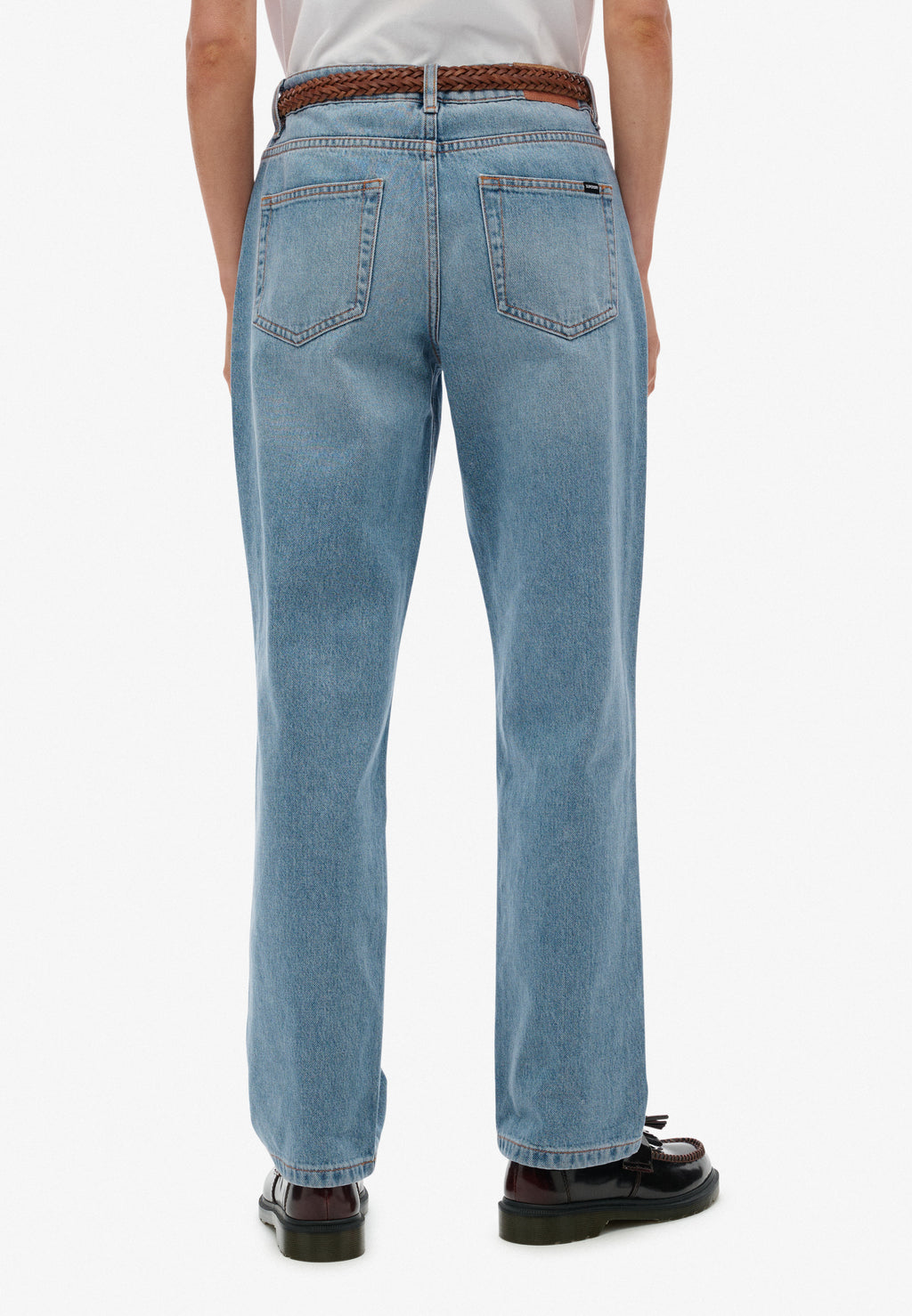 Organic Cotton Mid Rise Straight Jeans