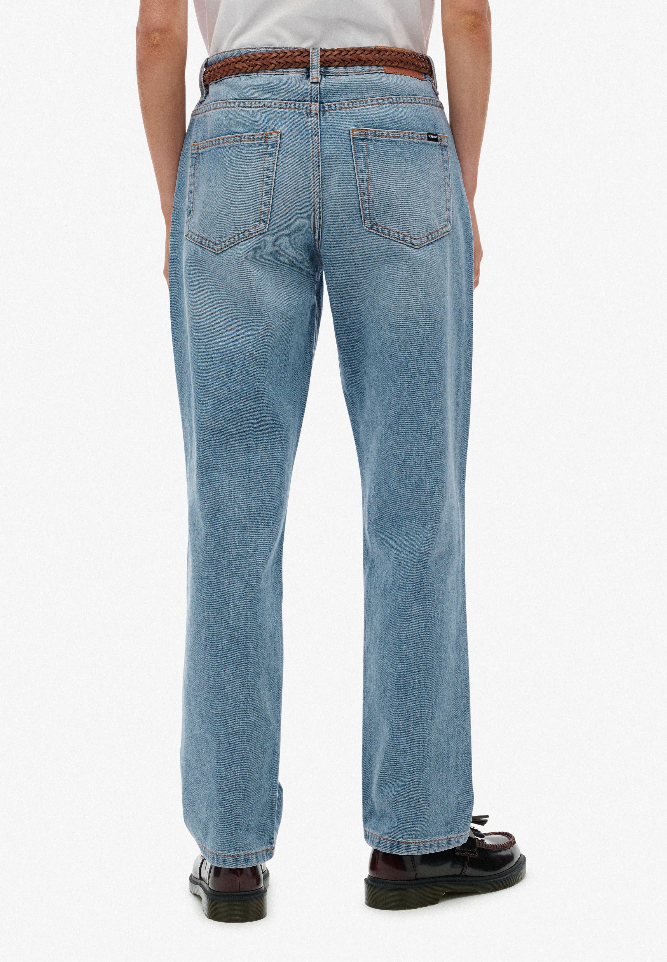 Organic Cotton Mid Rise Straight Jeans