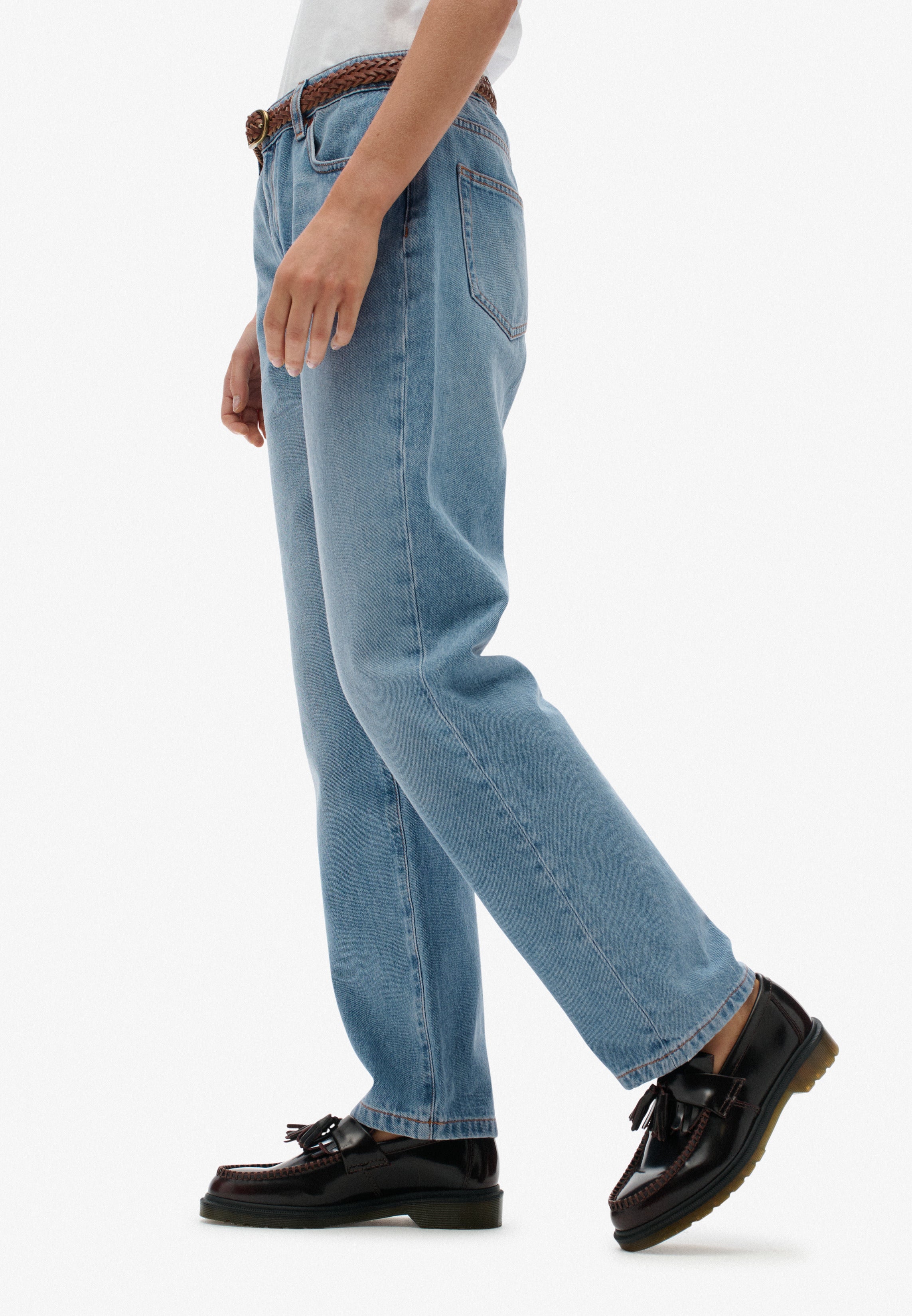 Organic Cotton Mid Rise Straight Jeans