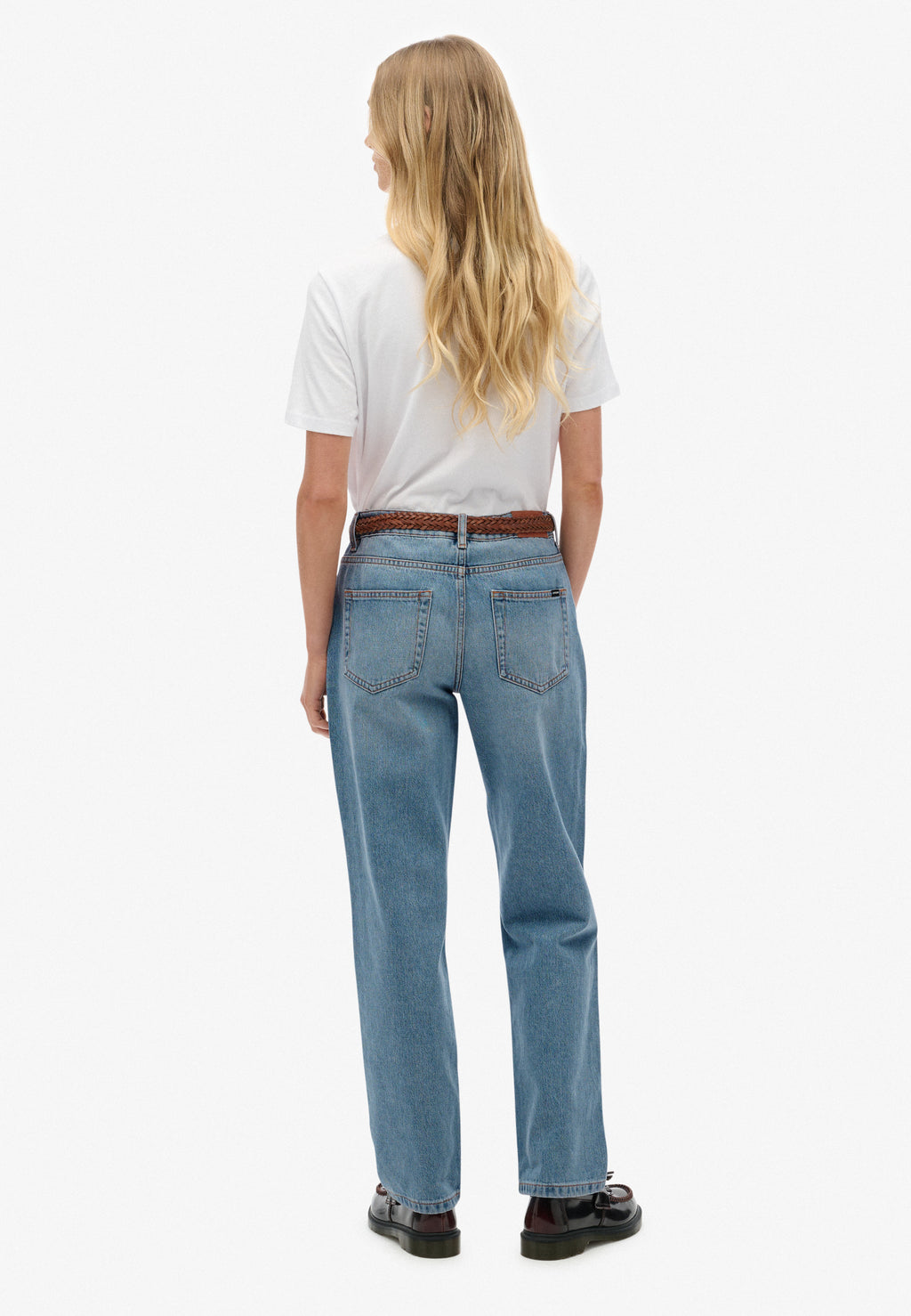 Organic Cotton Mid Rise Straight Jeans