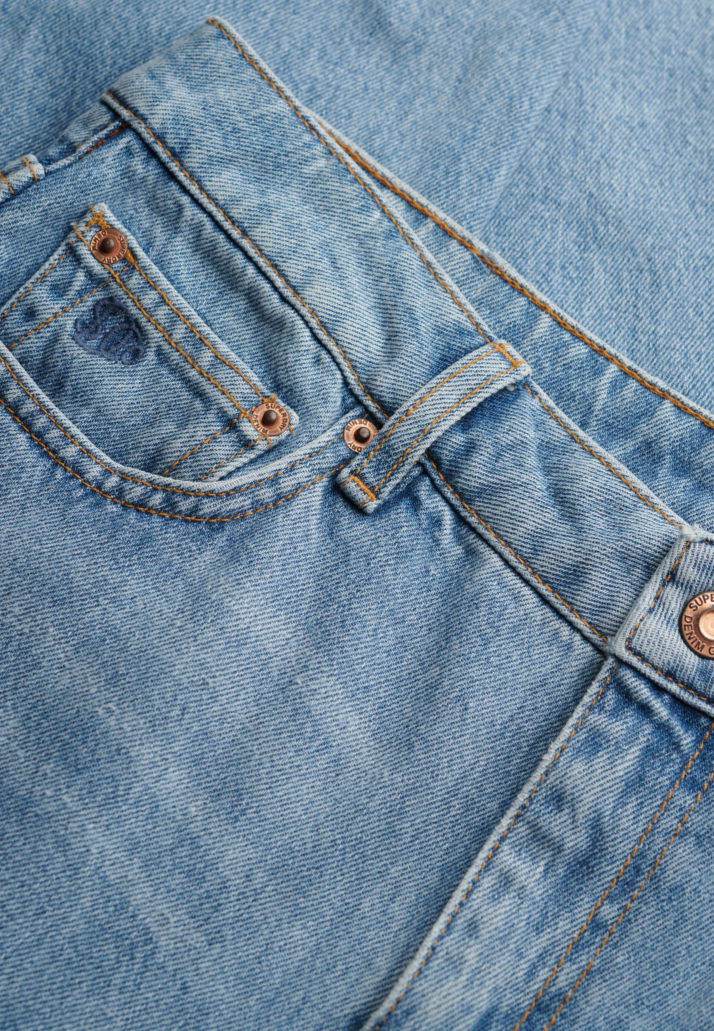Organic Cotton Mid Rise Straight Jeans