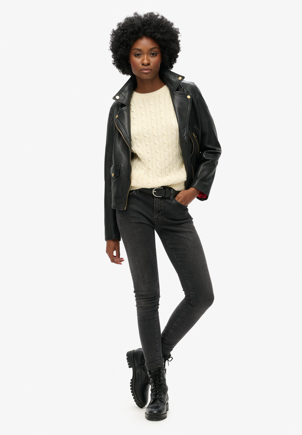 Slouchy Cable Knit Jumper