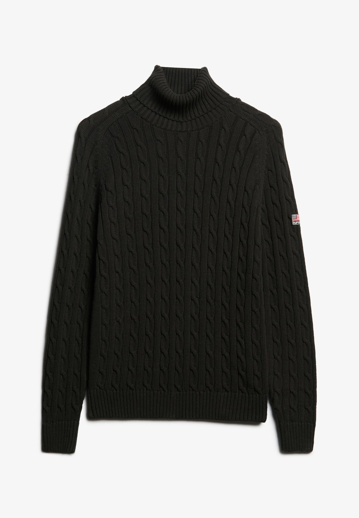 Slouchy Cable Roll Neck Jumper