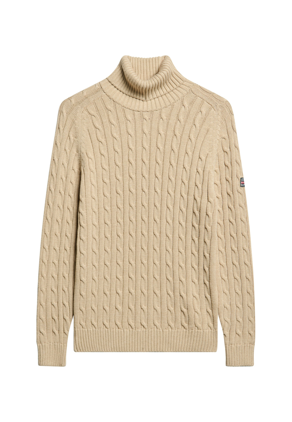 Slouchy Cable Roll Neck Jumper