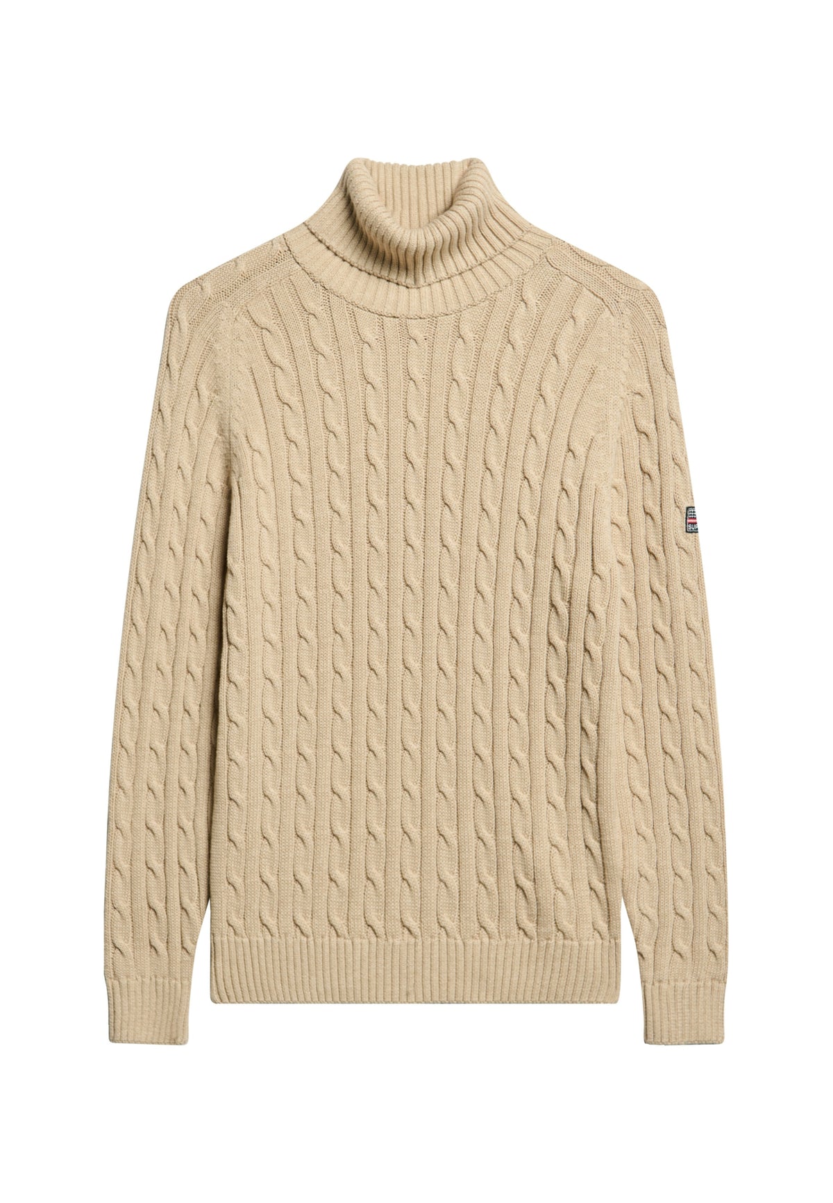 Slouchy Cable Roll Neck Jumper