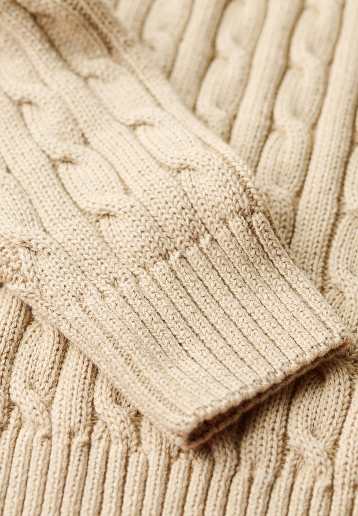 Slouchy Cable Roll Neck Jumper