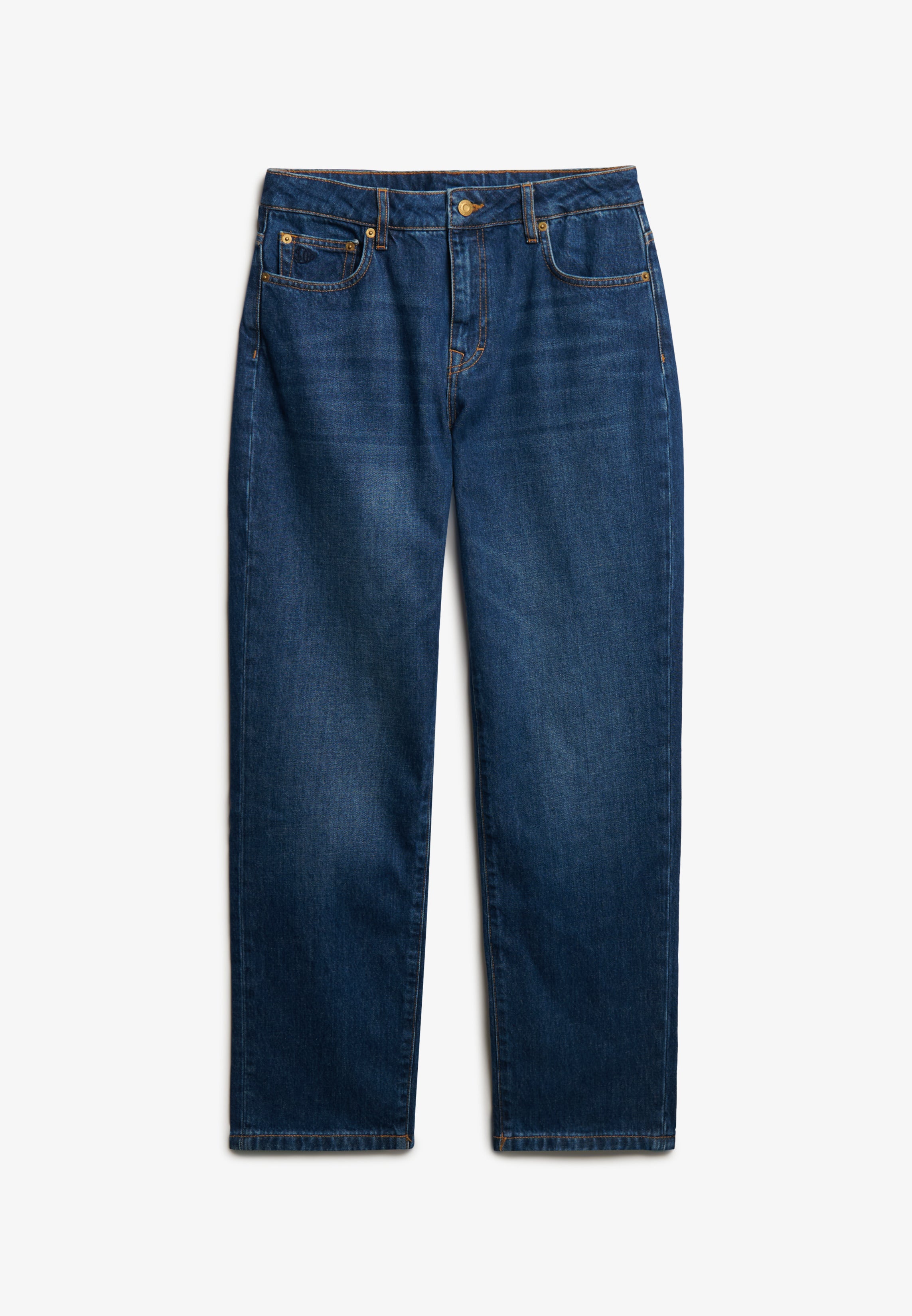 Organic Cotton Mid Rise Straight Jeans
