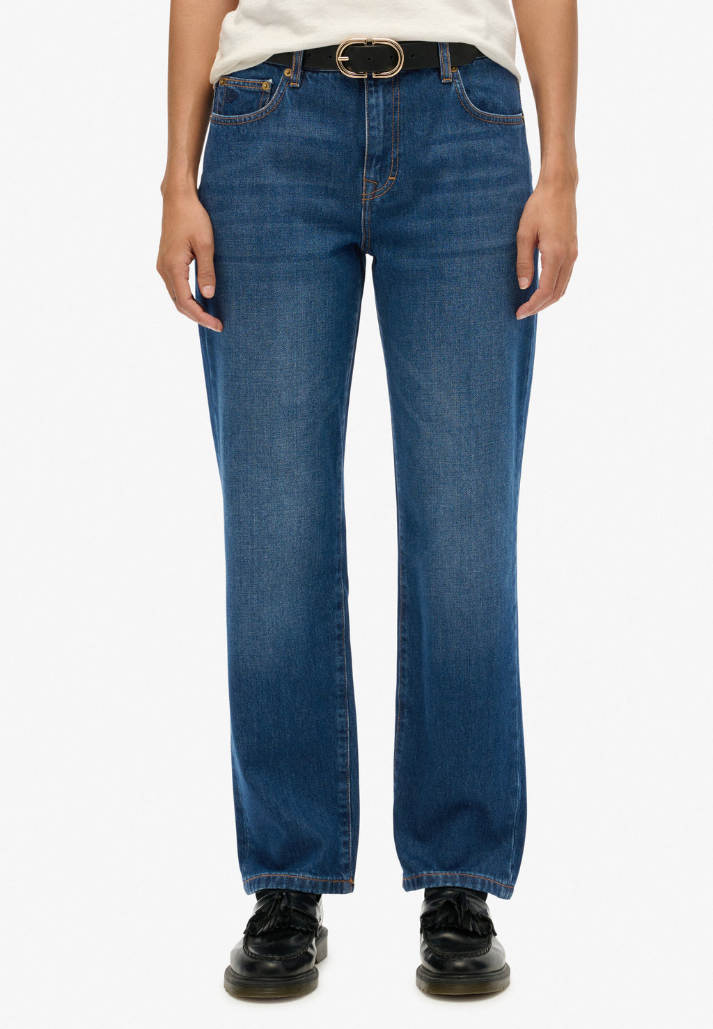 Organic Cotton Mid Rise Straight Jeans