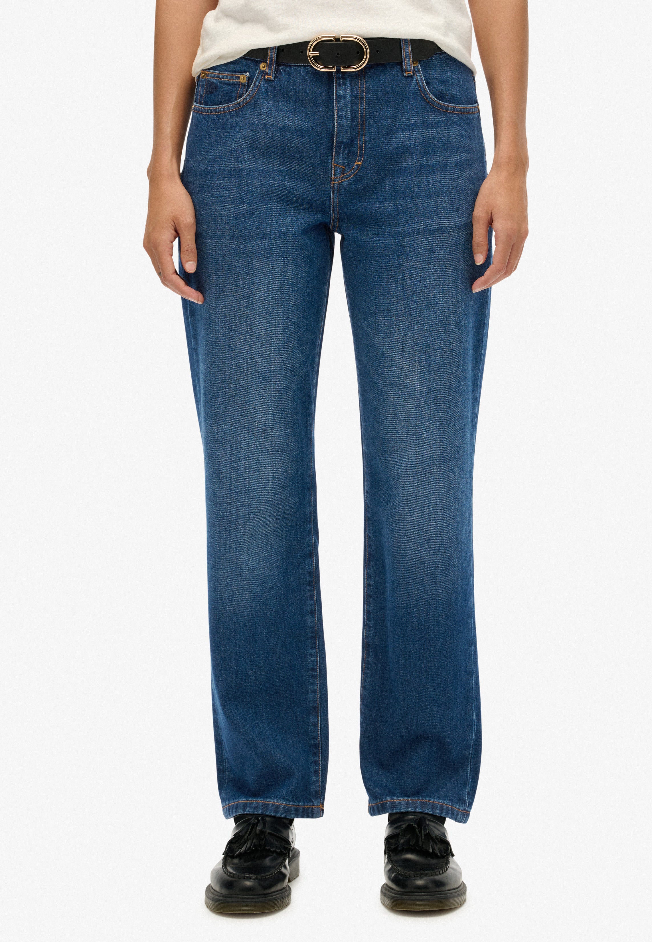 Organic Cotton Mid Rise Straight Jeans