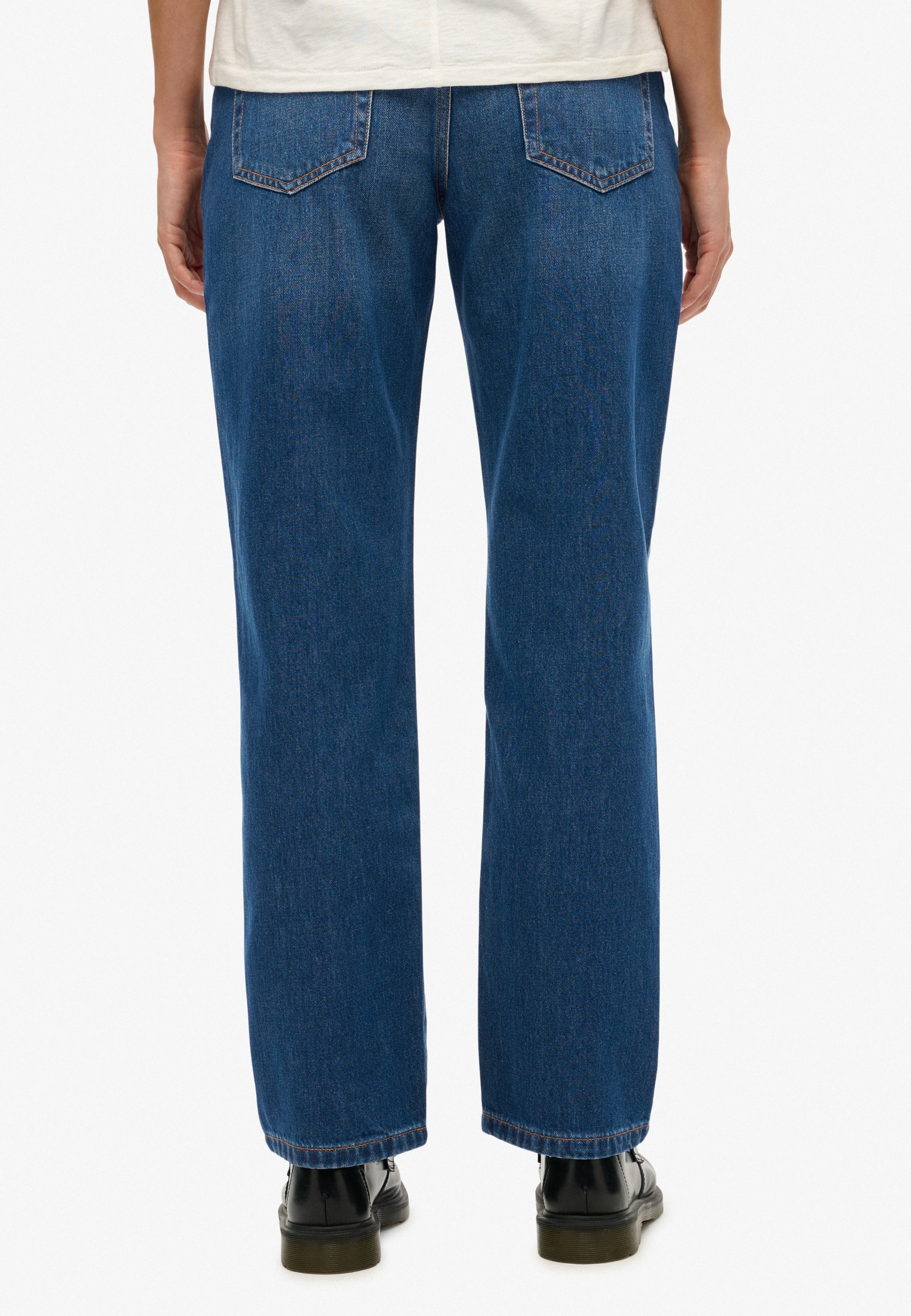 Organic Cotton Mid Rise Straight Jeans
