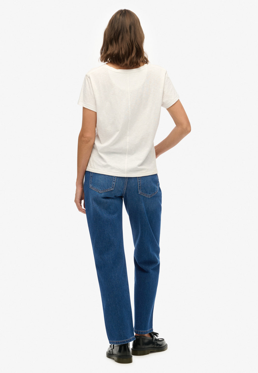 Organic Cotton Mid Rise Straight Jeans