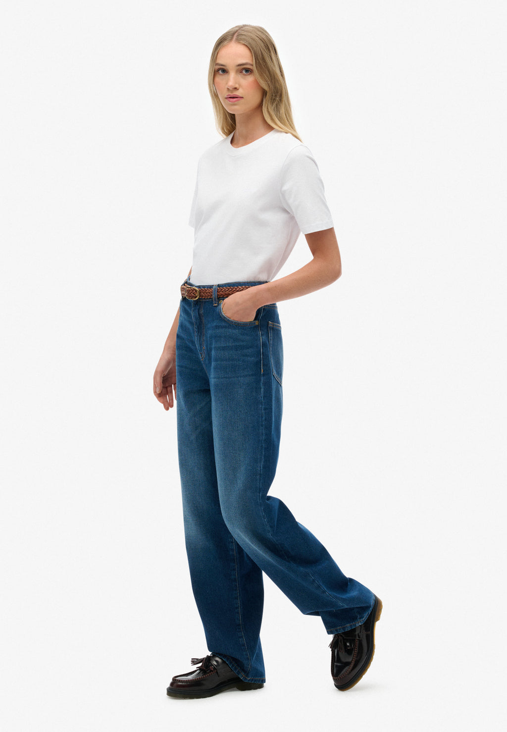 Organic Cotton High Rise Wide Leg Jeans