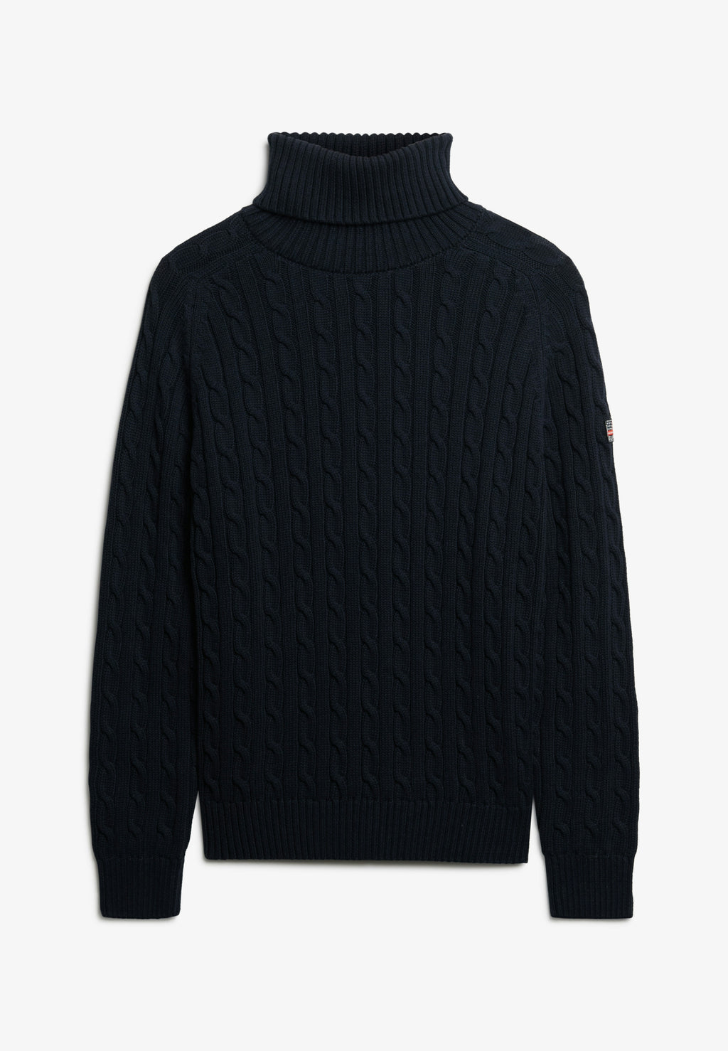 Slouchy Cable Roll Neck Jumper