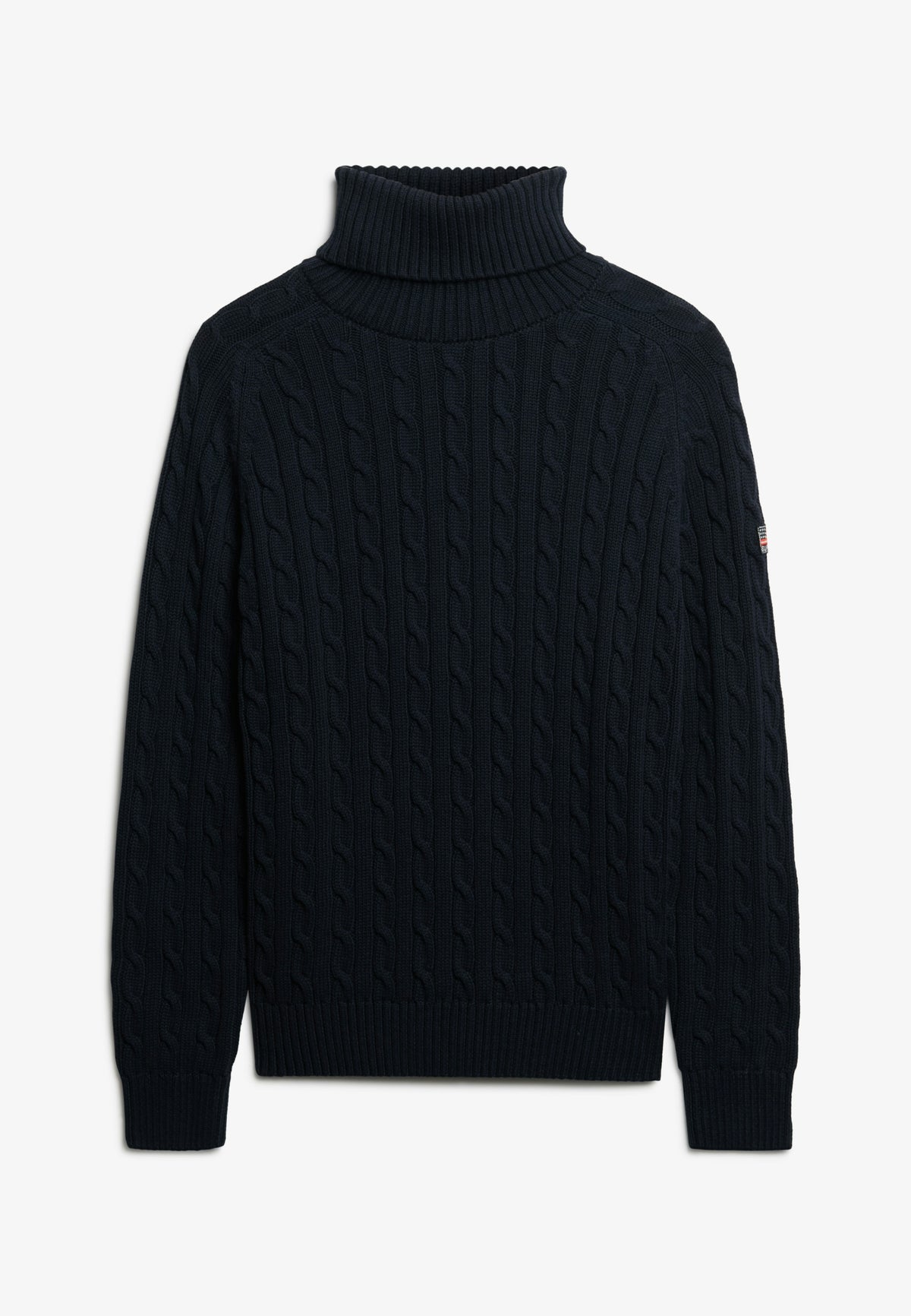 Slouchy Cable Roll Neck Jumper