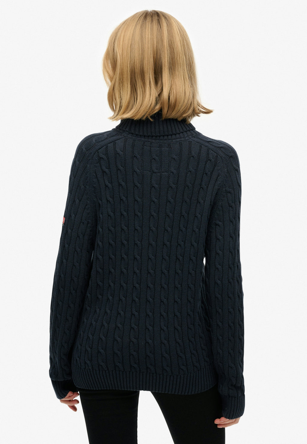 Slouchy Cable Roll Neck Jumper