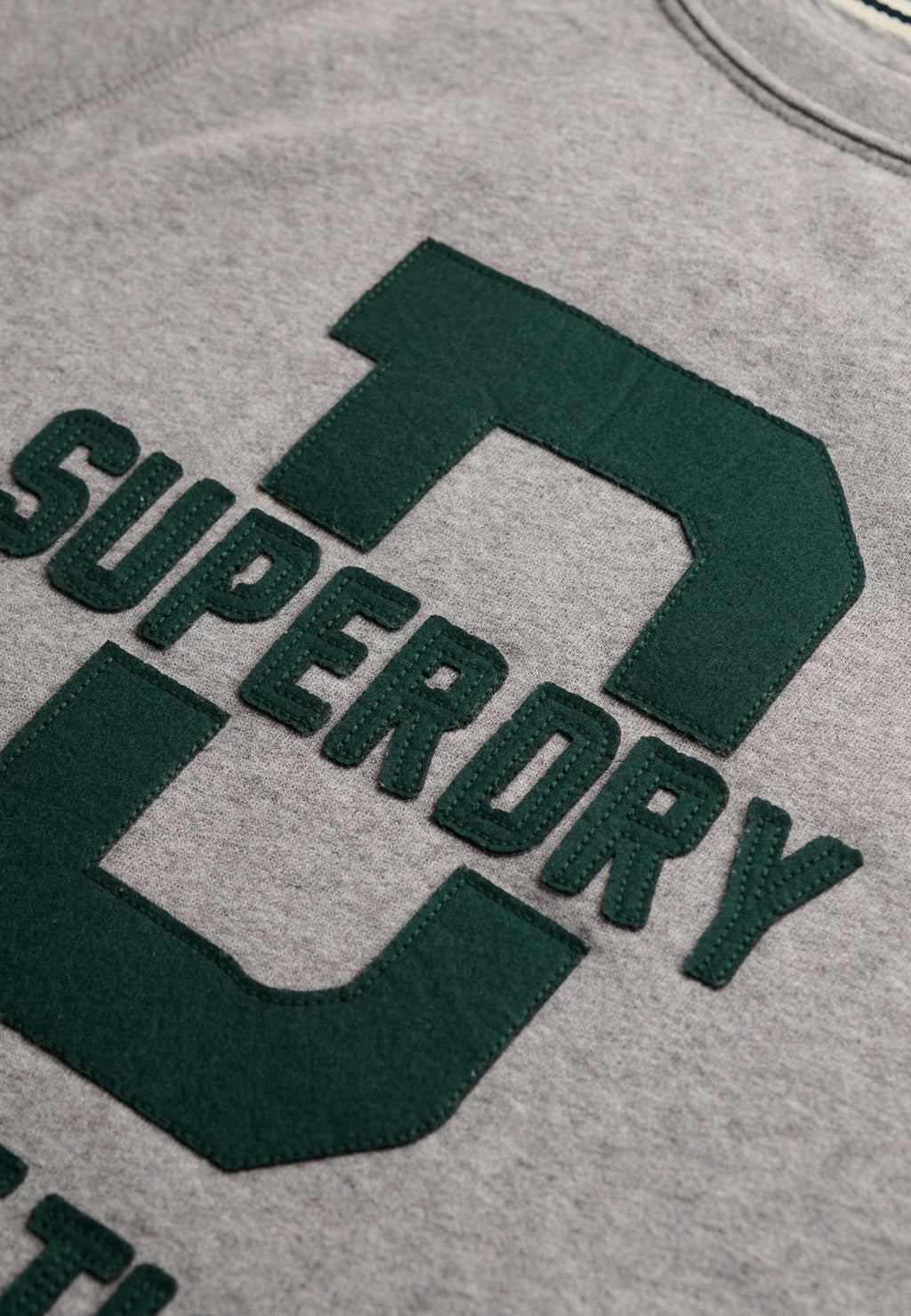 Athletic Felt Applique Crew Neck Sweatshirt