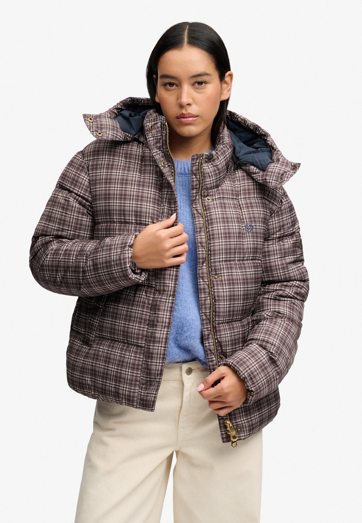 Premium Printed Check Puffer Jacket